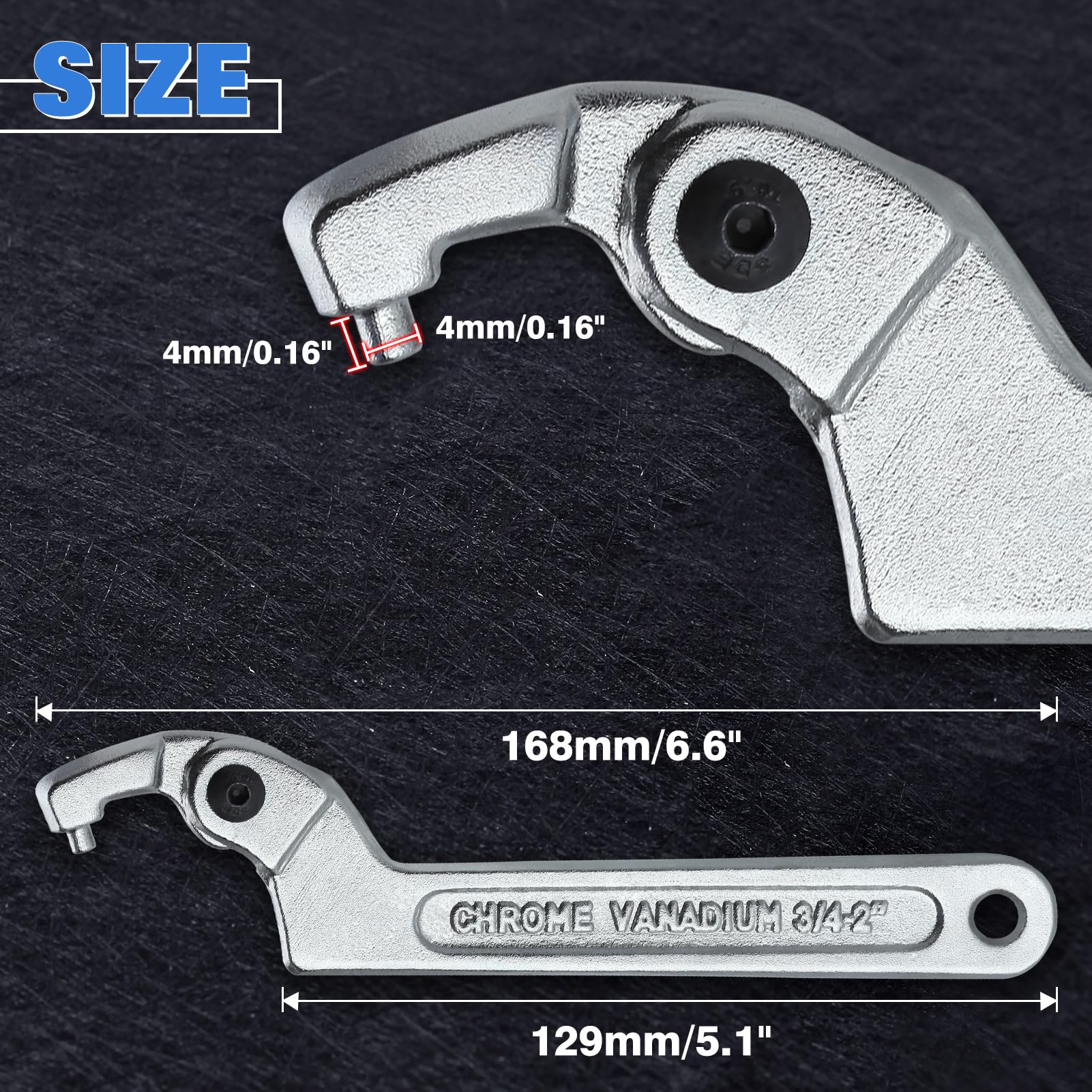 LEONTOOL Clés à Molette Clé crochet C 19-51 mm acier
