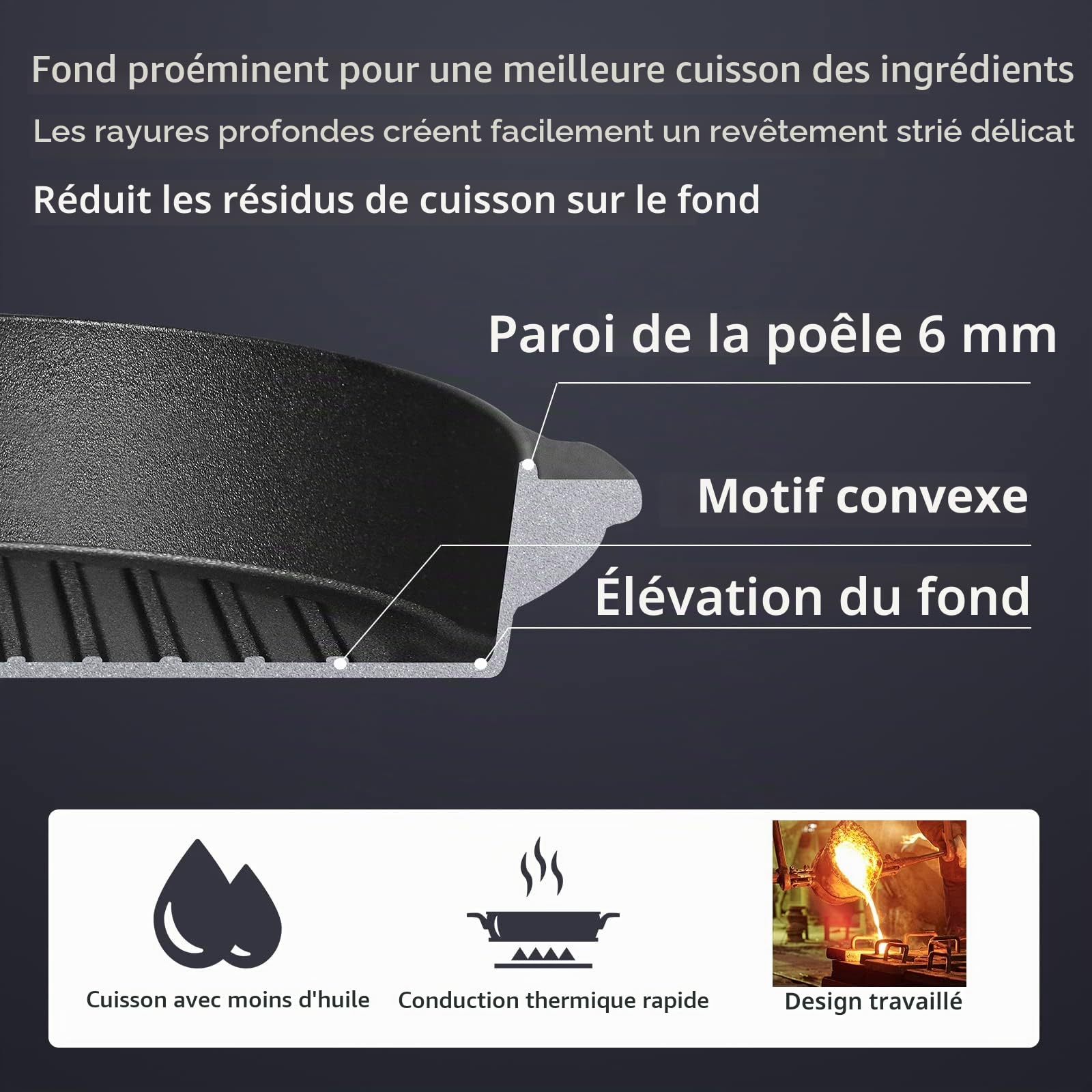 CCLIFE DIY Tools Dutch Oven faitout fonte camping avec couvercle