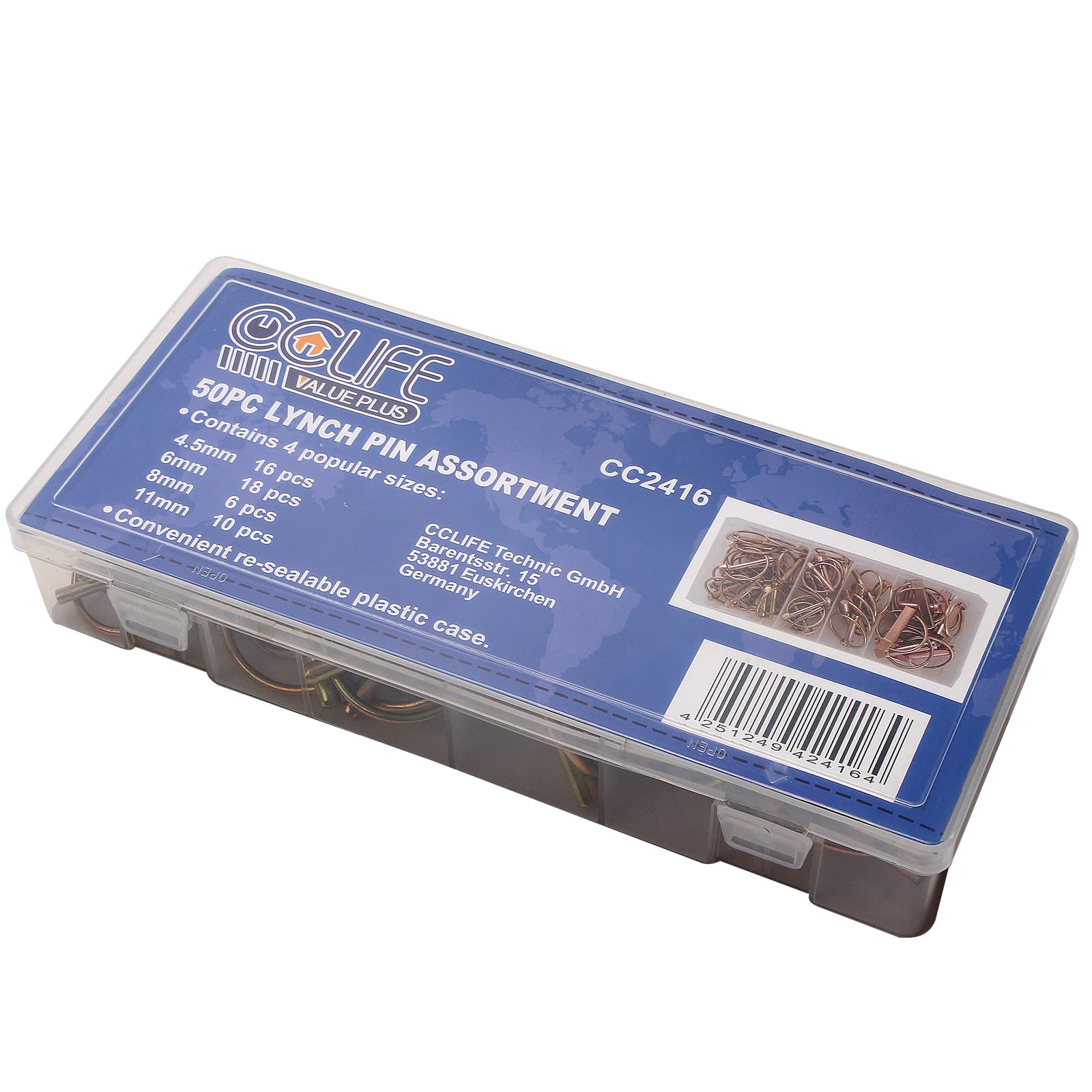 CCLIFE DIY Tools Goupilles Clip 50Pcs 4,5-11mm Galvanisé
