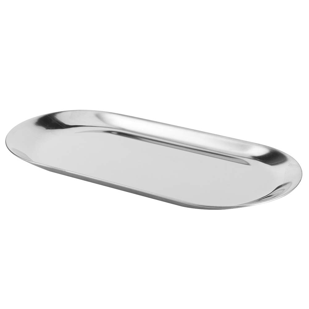 OUKENS plateau bijoux inox ovale argent lot 5