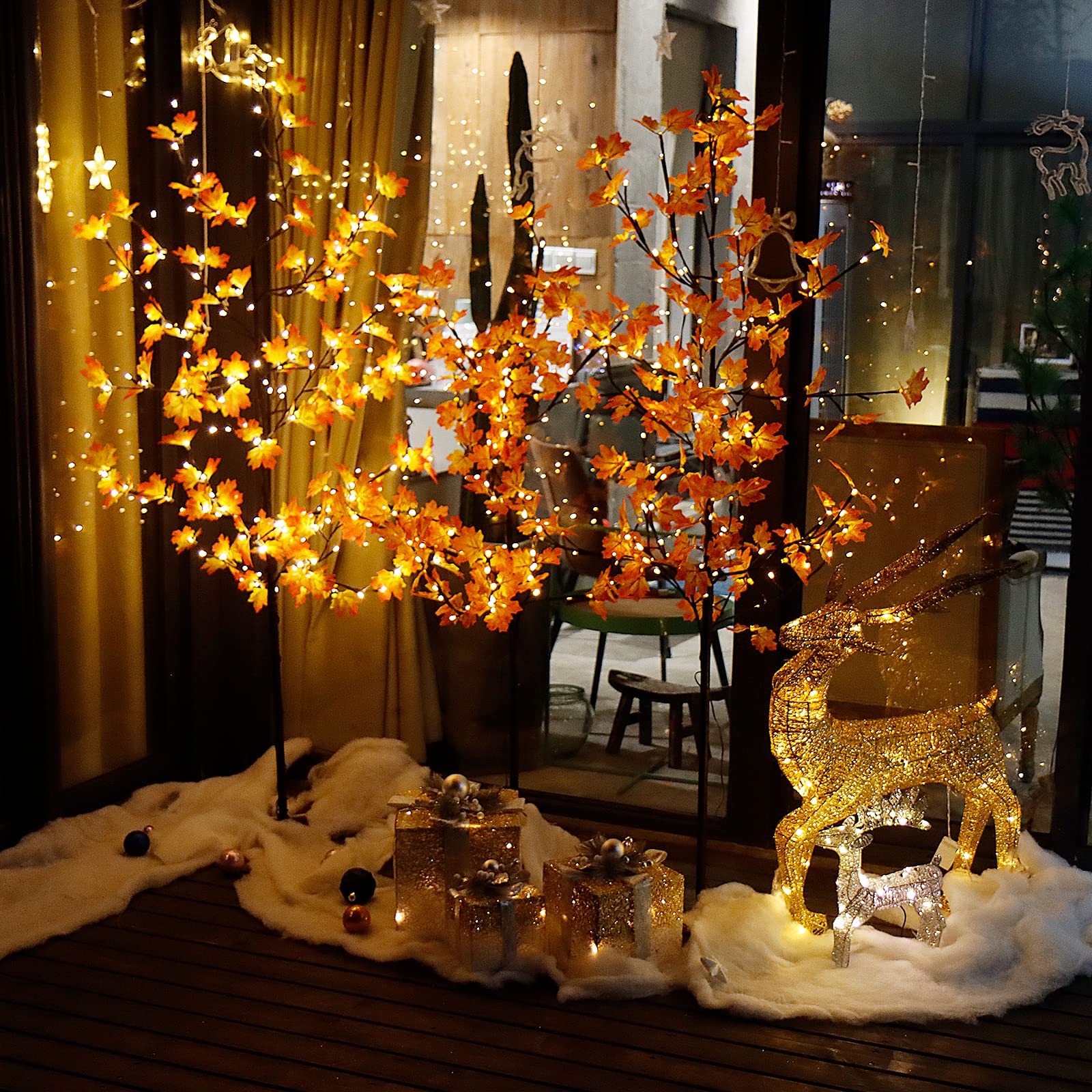 CCLIFE DIY Tools arbre lumineux LED blanc chaud 180cm 160 LED