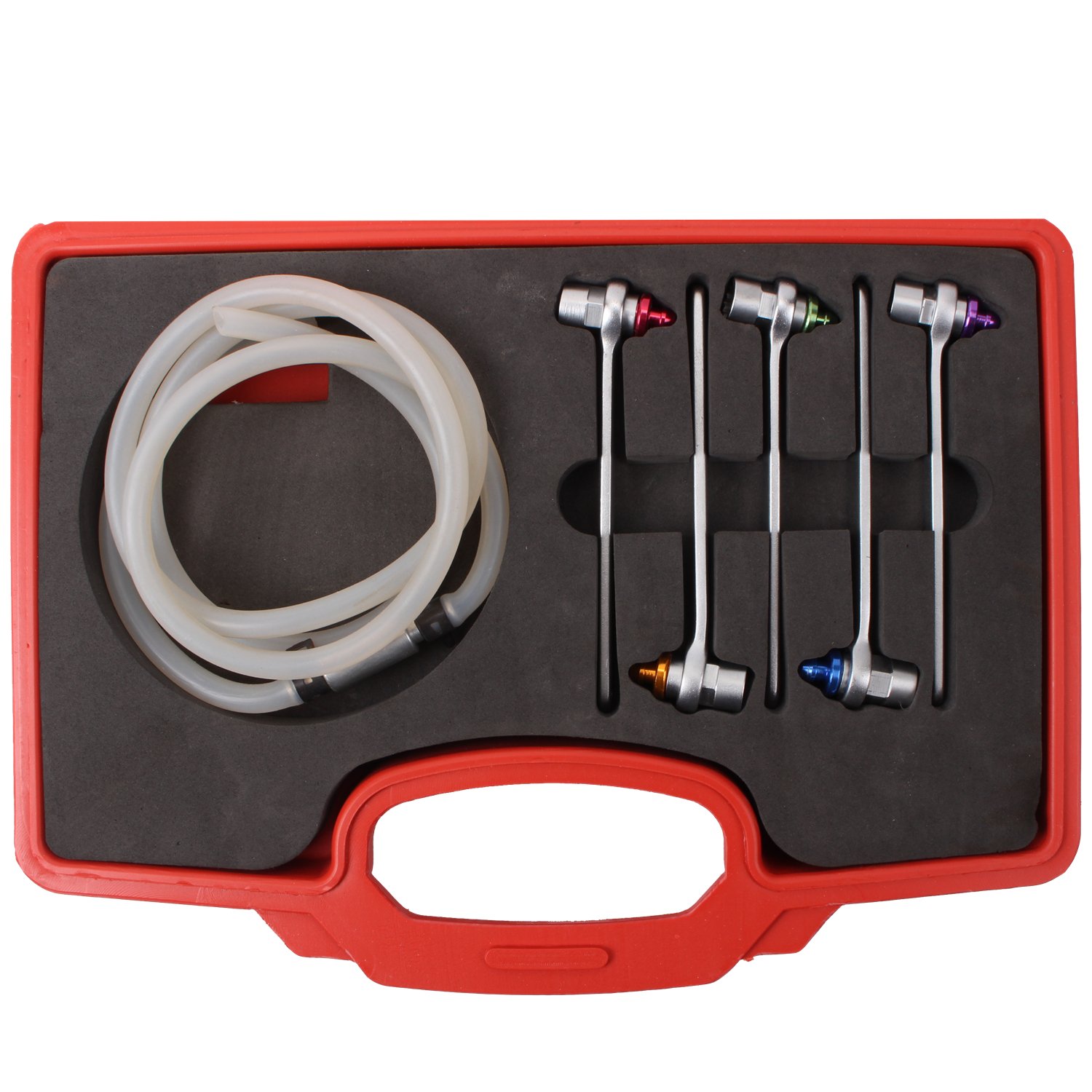 CCLIFE Kit purge frein 5 clés 8-12 mm tuyau 120 cm