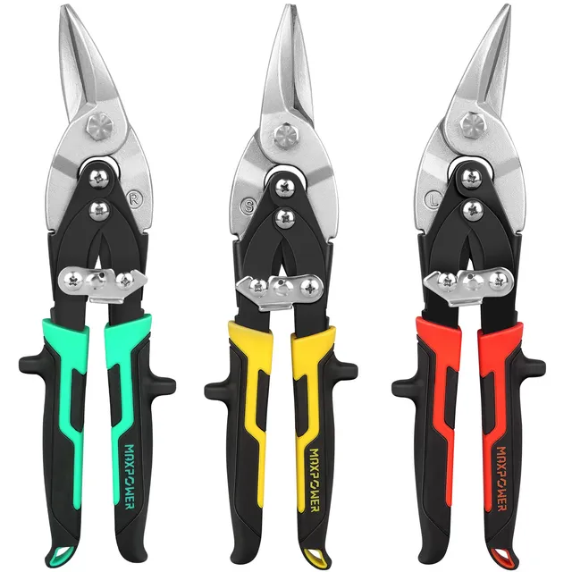 MaxPower Cisailles Tôle Aviation 225 mm Lot de 3