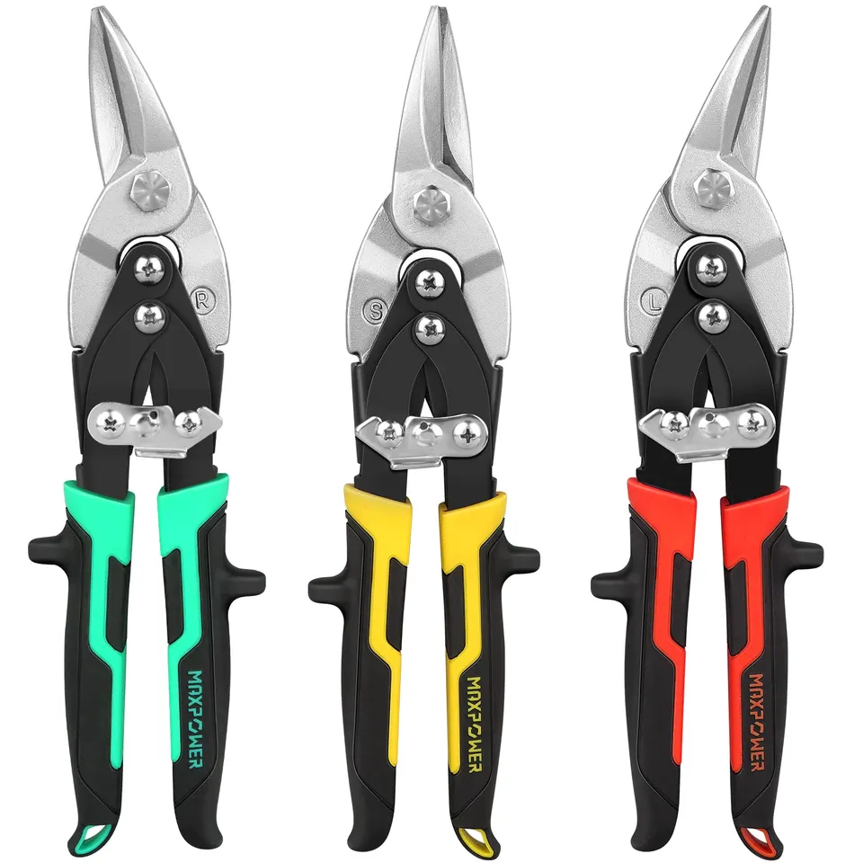 MaxPower Cisailles Tôle Aviation 225 mm Lot de 3