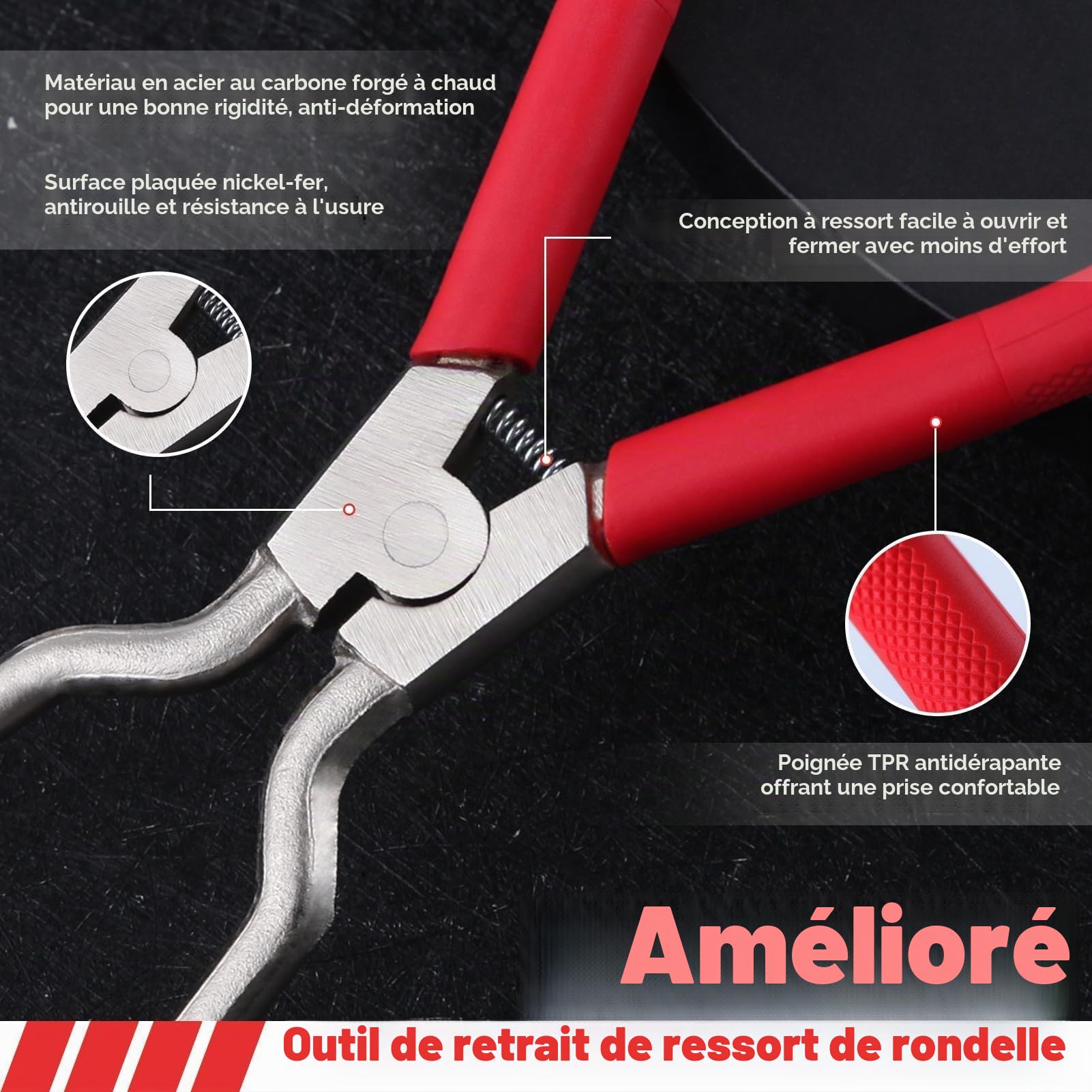 LEONTOOL pince ressort cuve lave-linge 148 mm