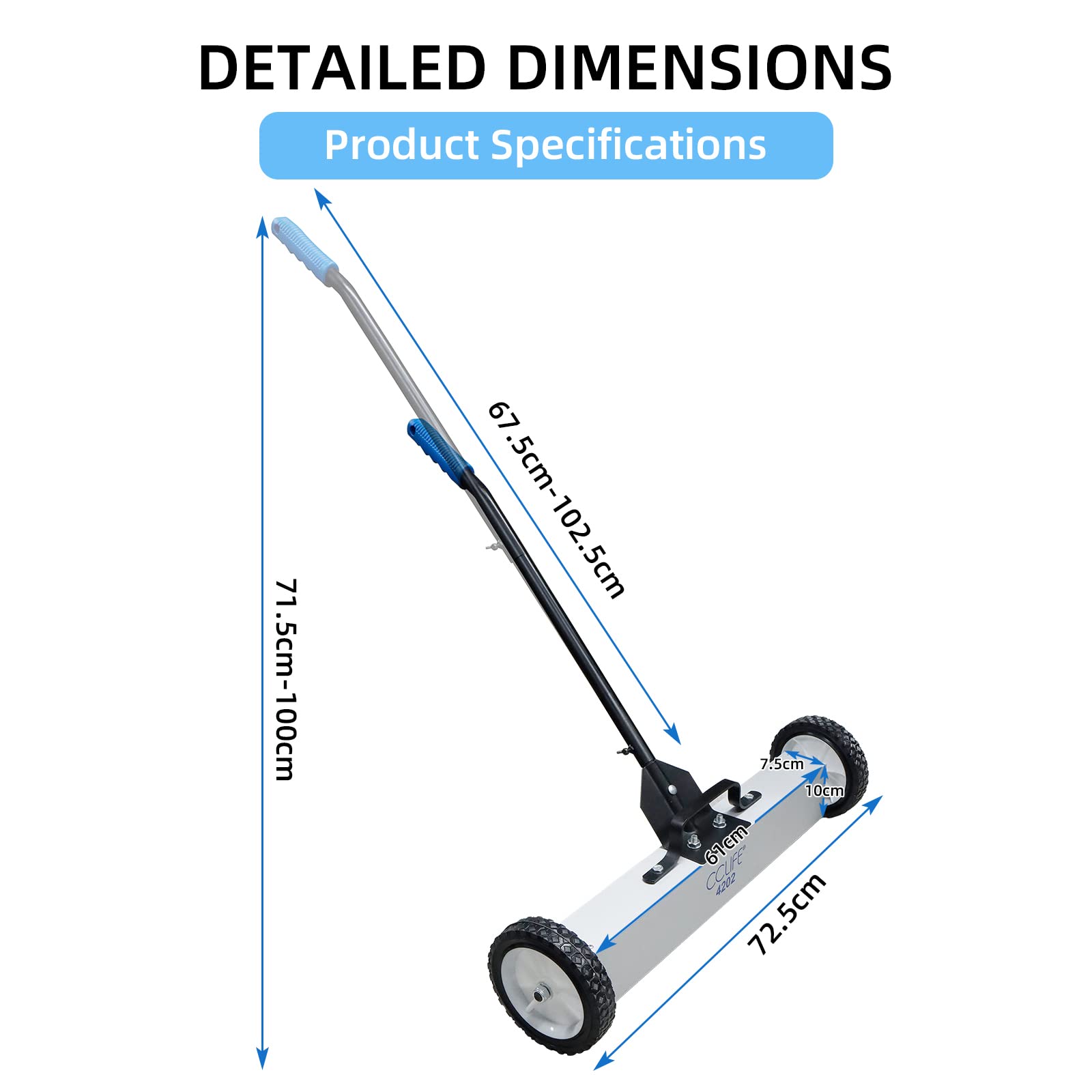 CCLIFE DIY Tools balai magnétique 60 cm 23 kg télescopique