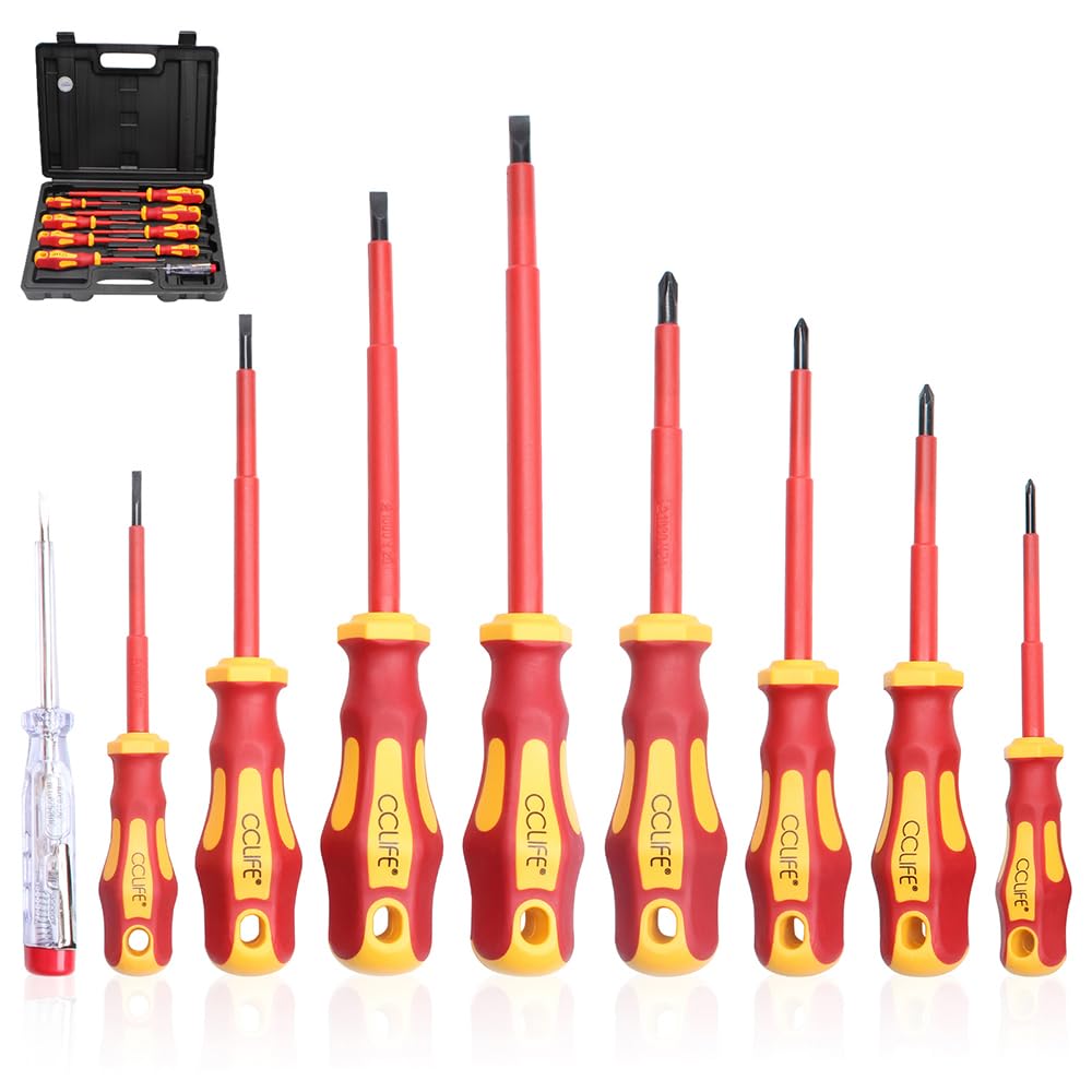 CCLIFE Screwdriver Sets tournevis isolés VDE 1000V lot 9