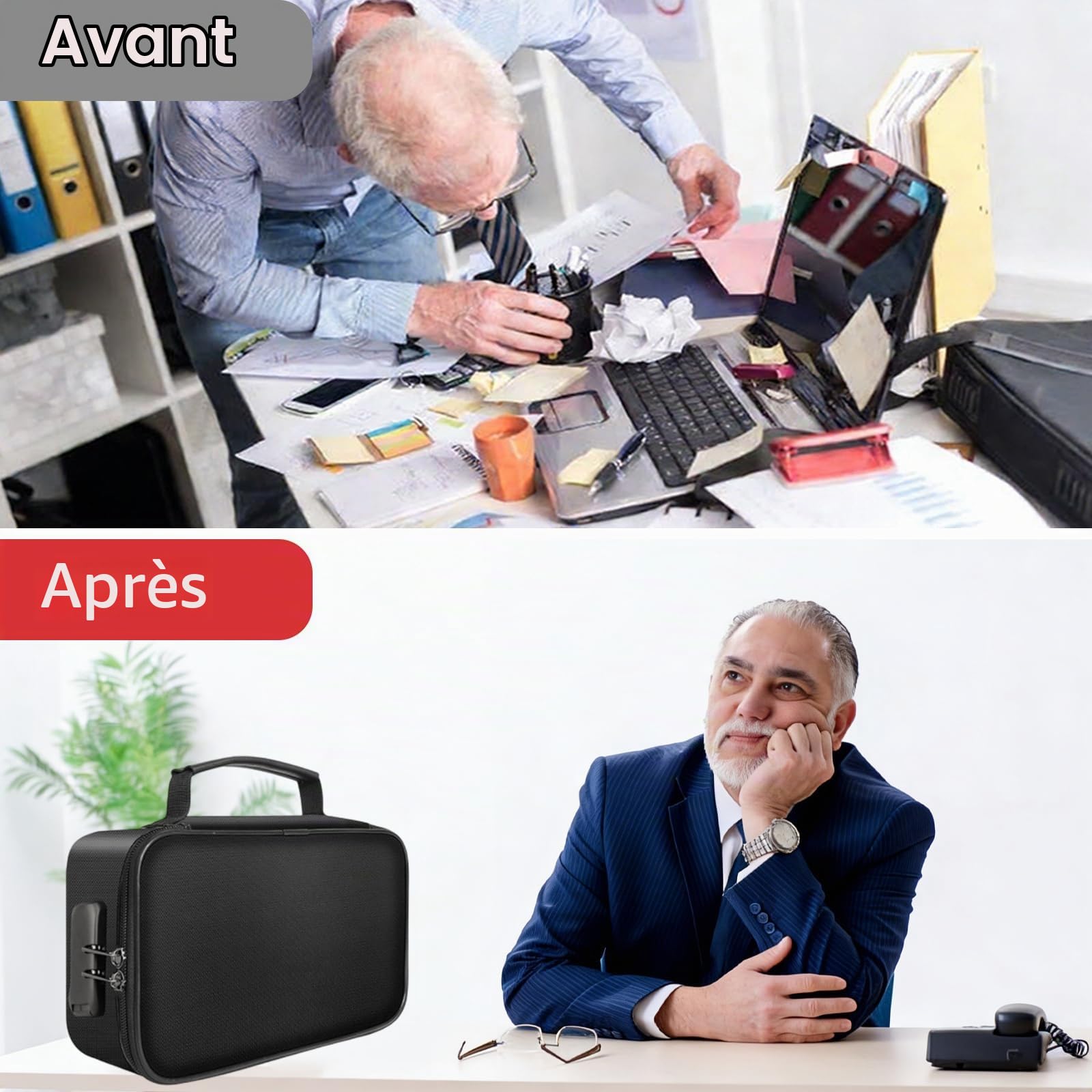 OUKENS Cuisine maison pochette documents noire 24x14x7 ignifugée