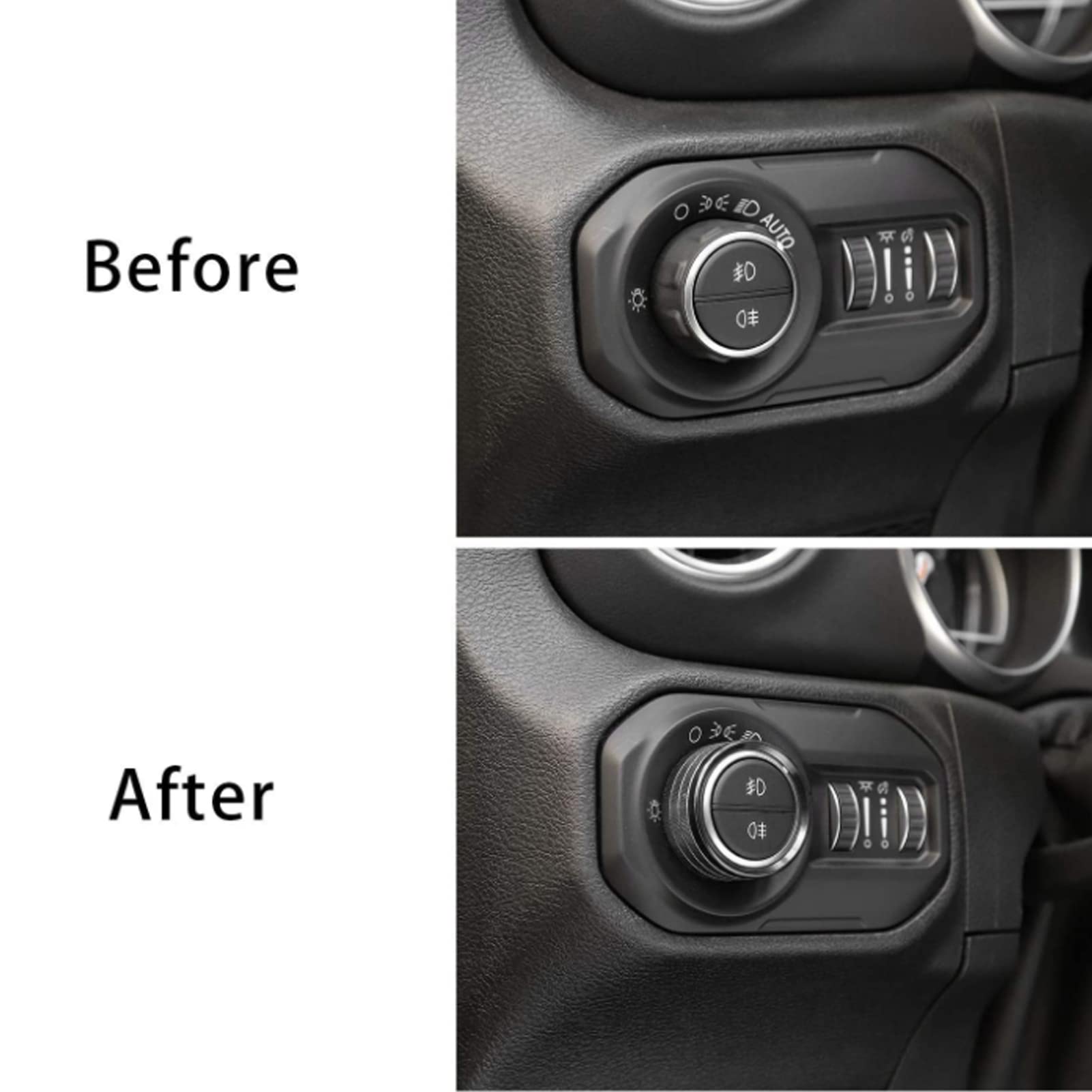 OUKENS Modification automobile Cache Bouton Clim Jeep JL Noir x4