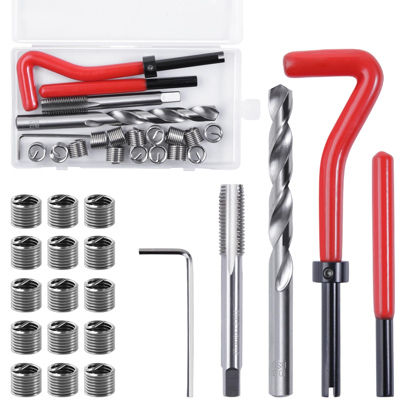 LEONTOOL Kits de Réparation Filetés M8x1.25 30 pièces