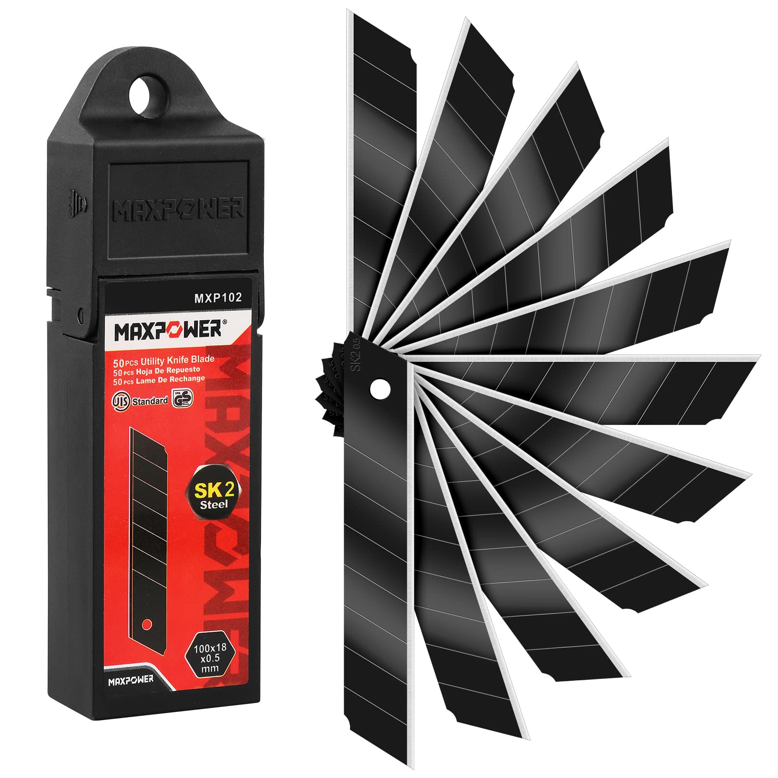 MaxPower Outils de coupe lames cutter 18 mm x50 SK2
