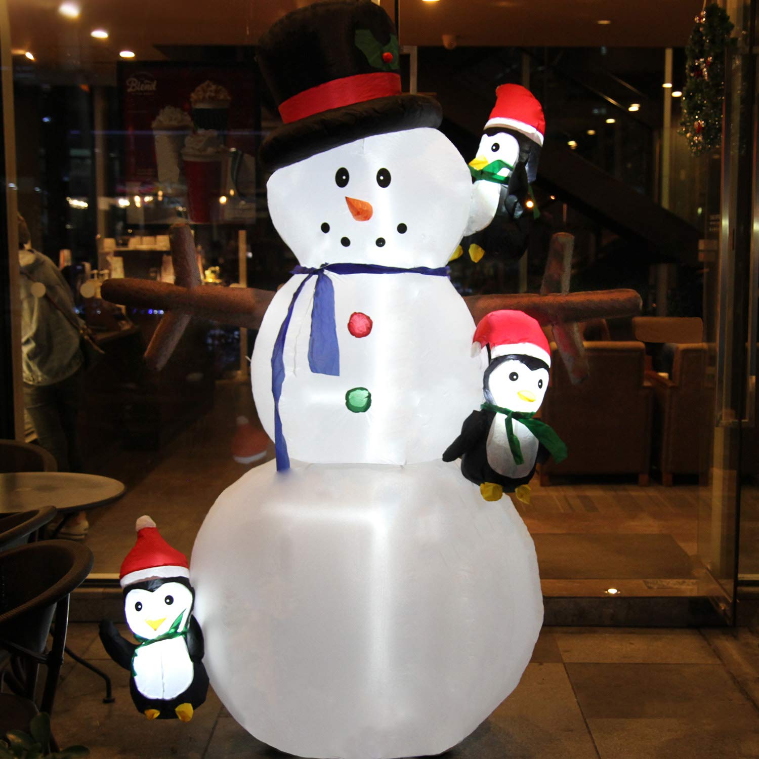 CCLIFE DIY Tools Bonhomme Neige Gonflable 180 cm LED Extérieur