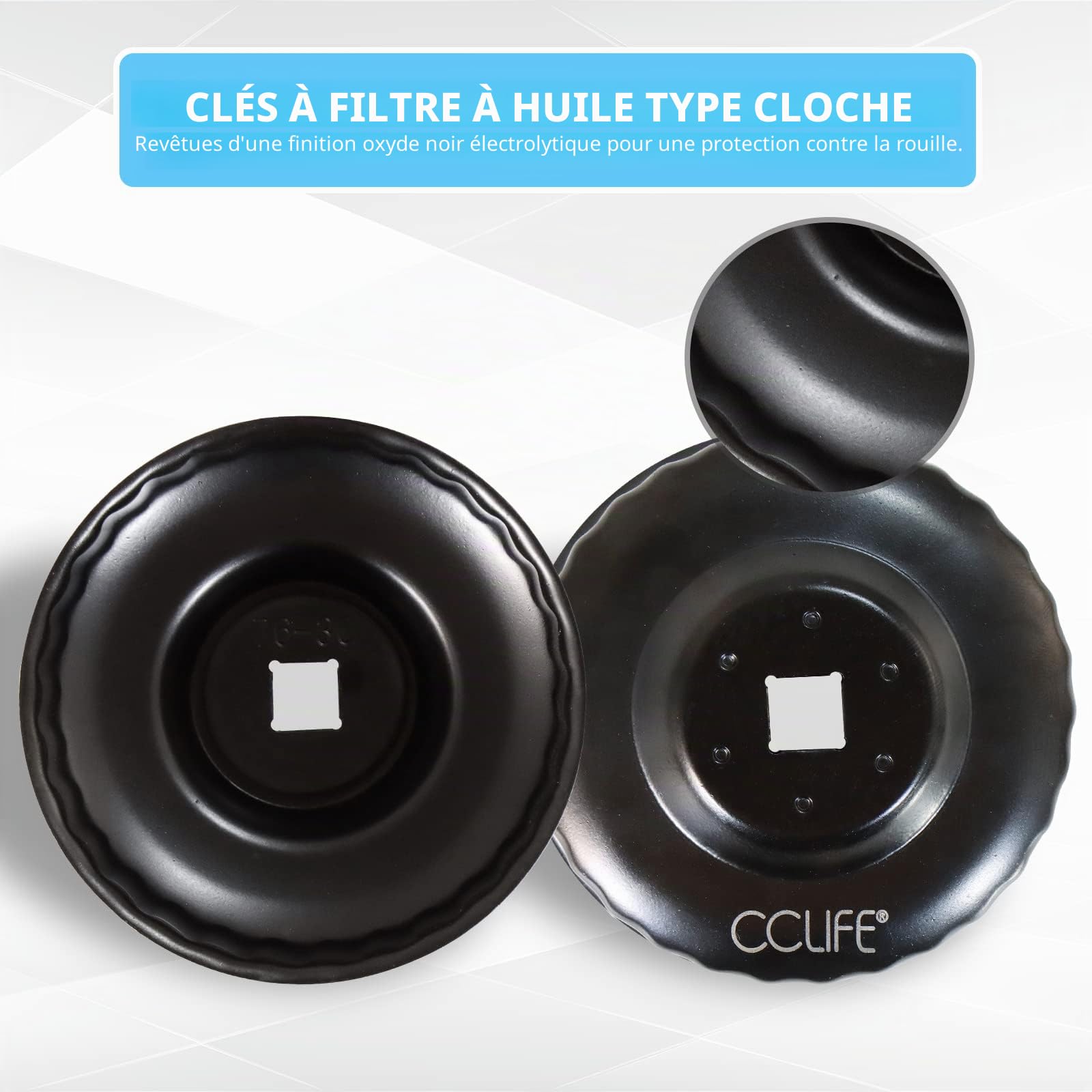CCLIFE Oil Tools clé filtre à huile 15 cloches acier