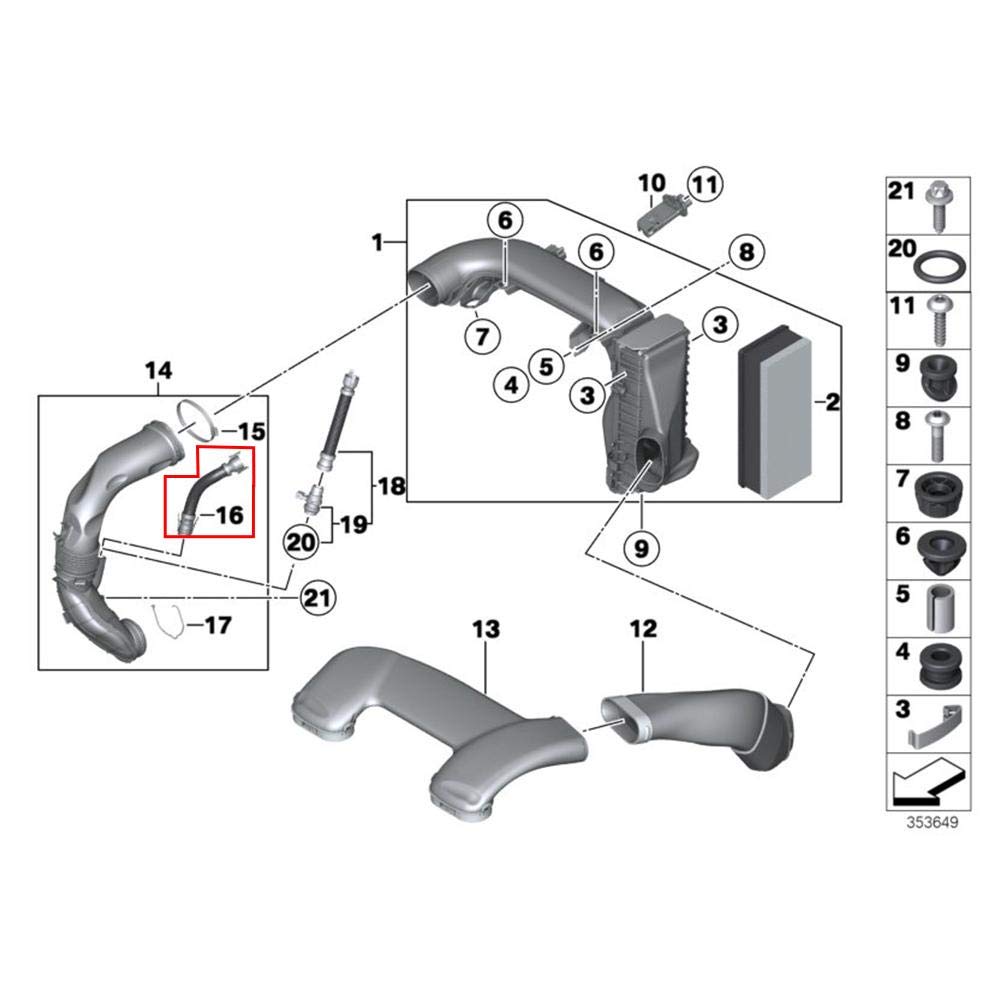 OUKENS tuyau admission turbo 13717803842 BMW