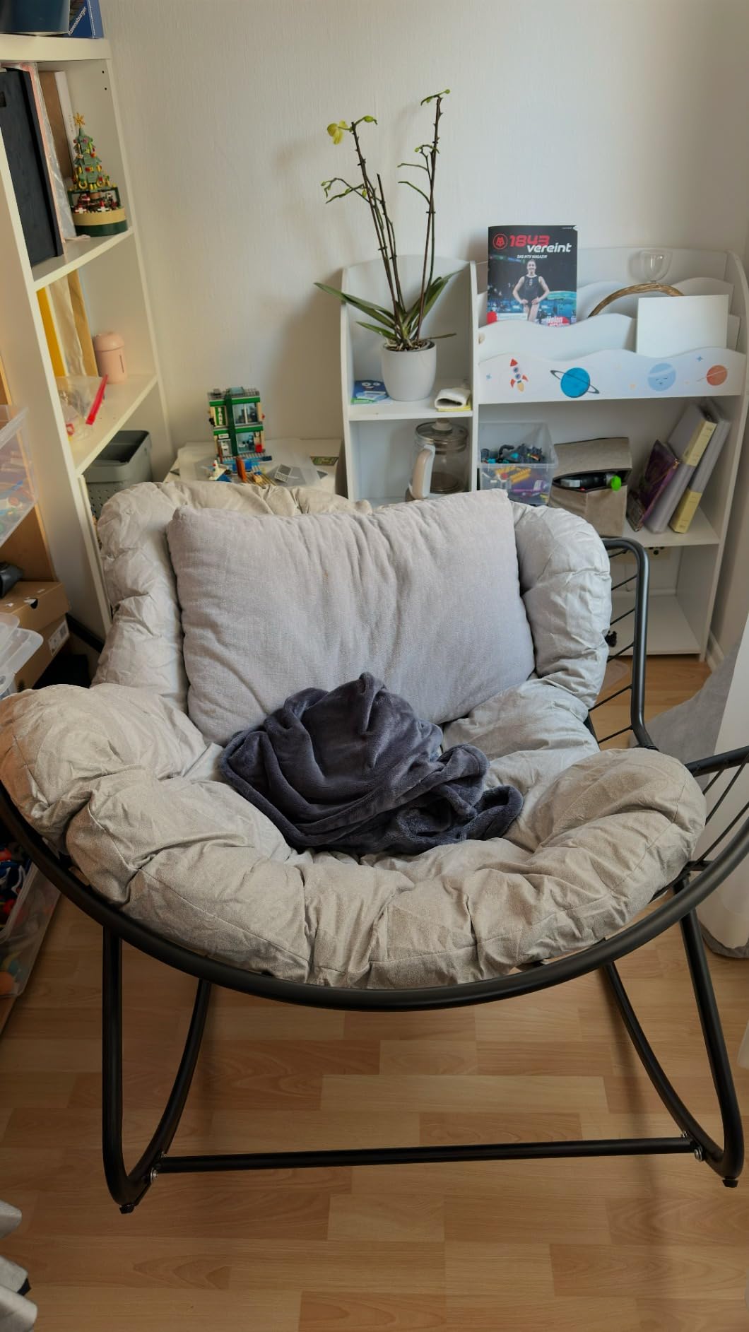 CCLIFE DIY Tools Fauteuil à bascule beige 150 kg
