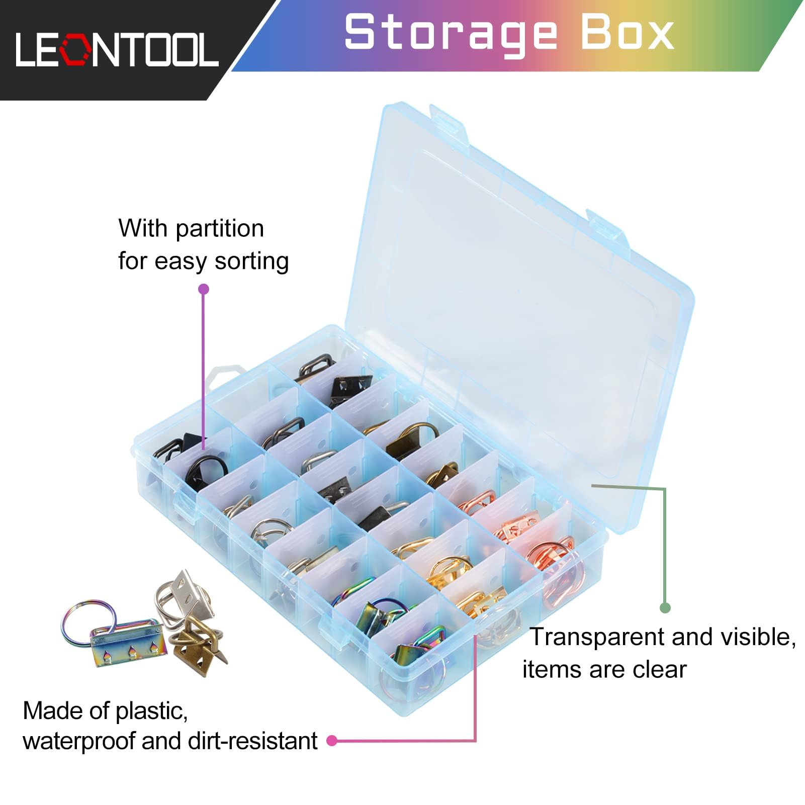 LEONTOOL Pinces porte-clés 3 cm kit 8 couleurs métal