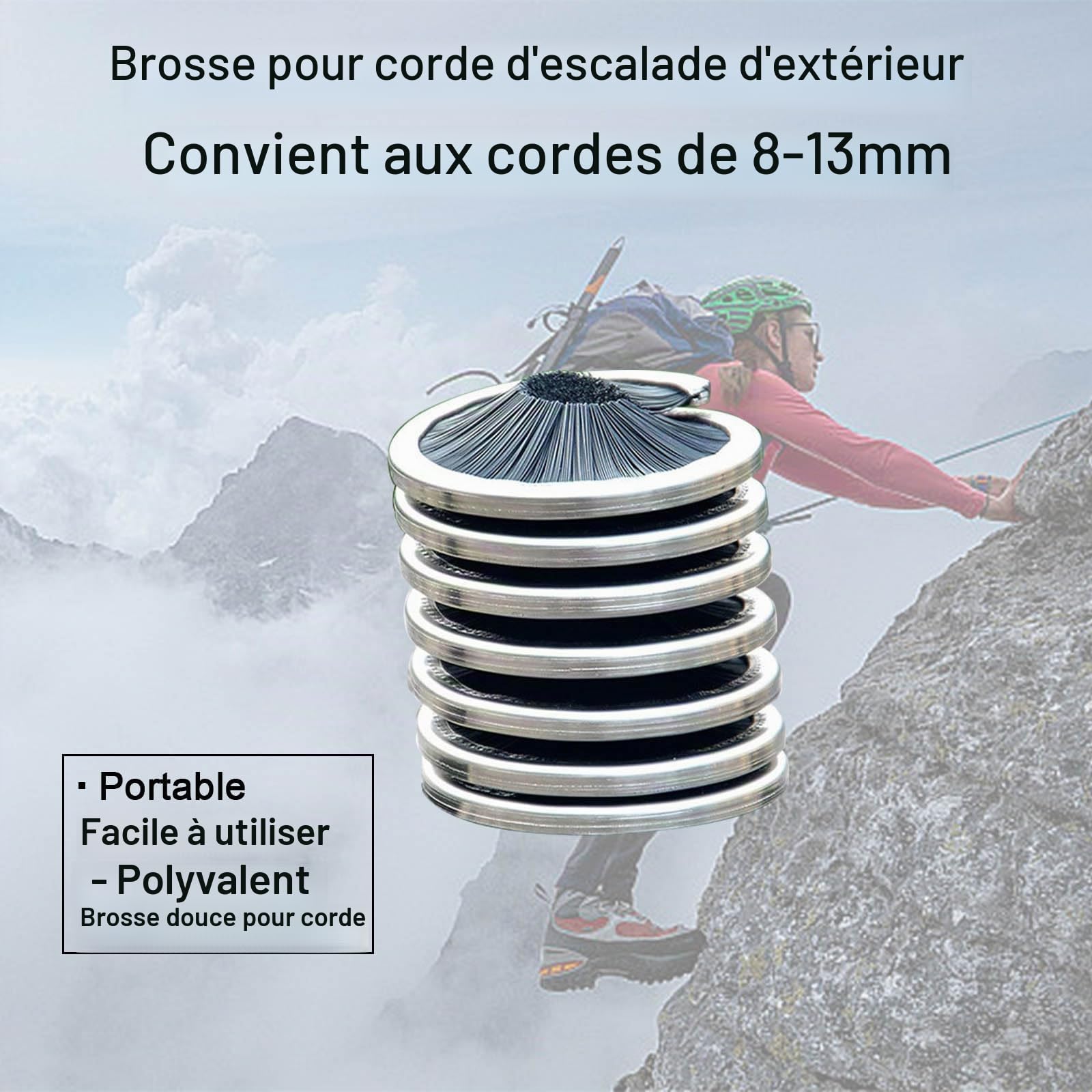 OUKENS Brosse Corde Escalade Nylon Inox 8-13 mm