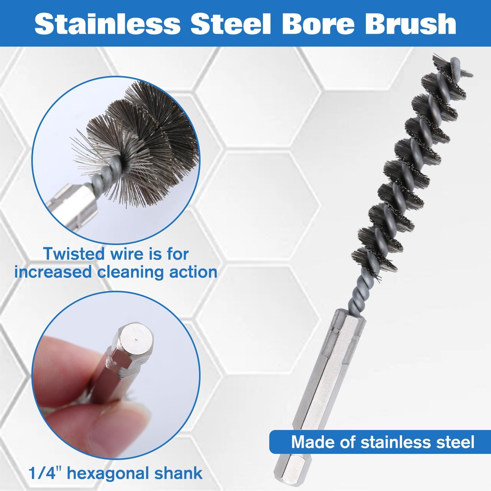 LEONTOOL Sanding brosse alésage inox 8-19 mm lot 8