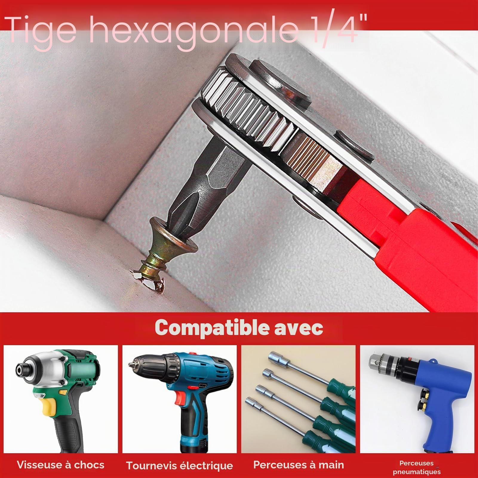 LEONTOOL Tournevis angle droit 17 pièces 36 dents