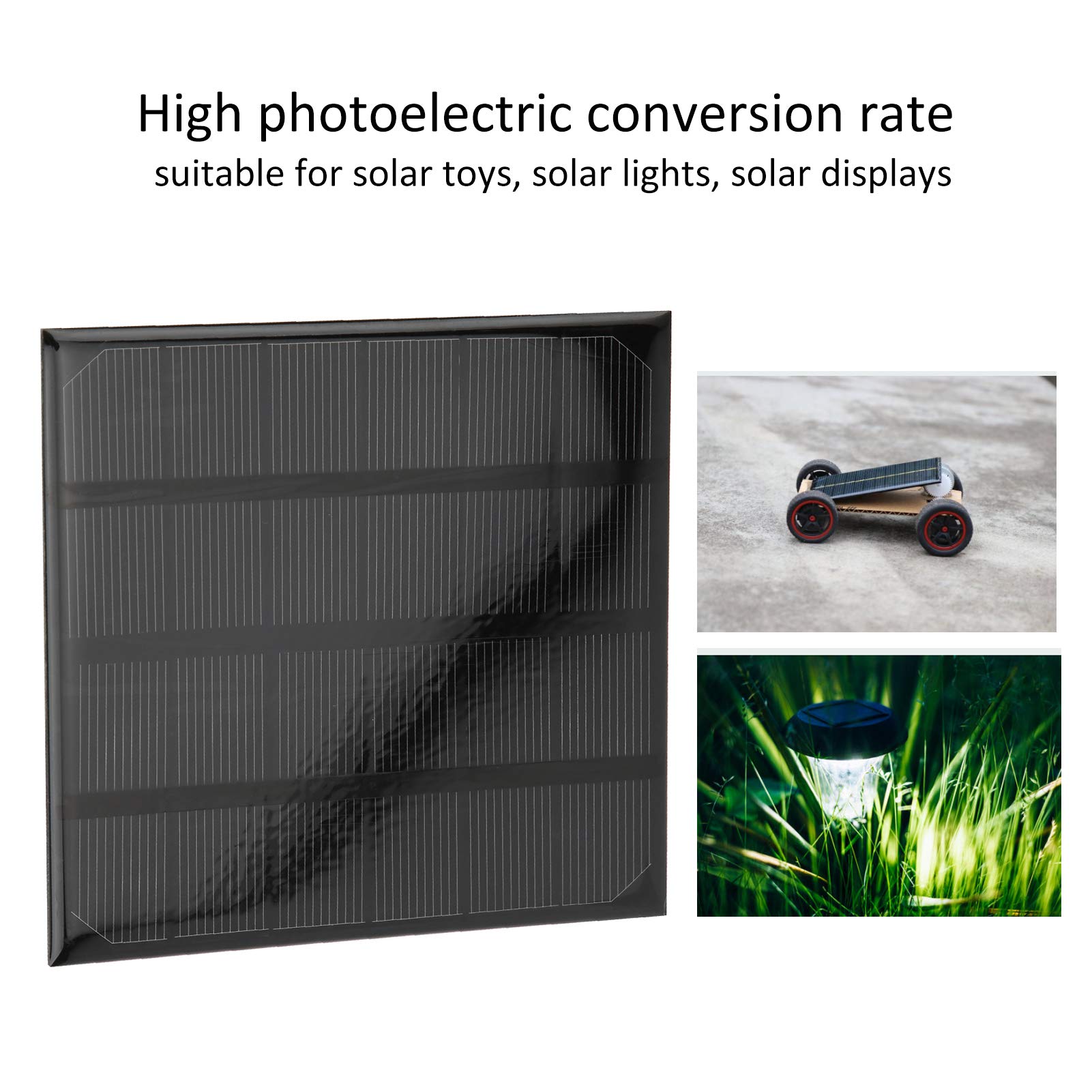 Jadeshay Solaire Photovoltaïque mini panneau 2W 6V 115 mm