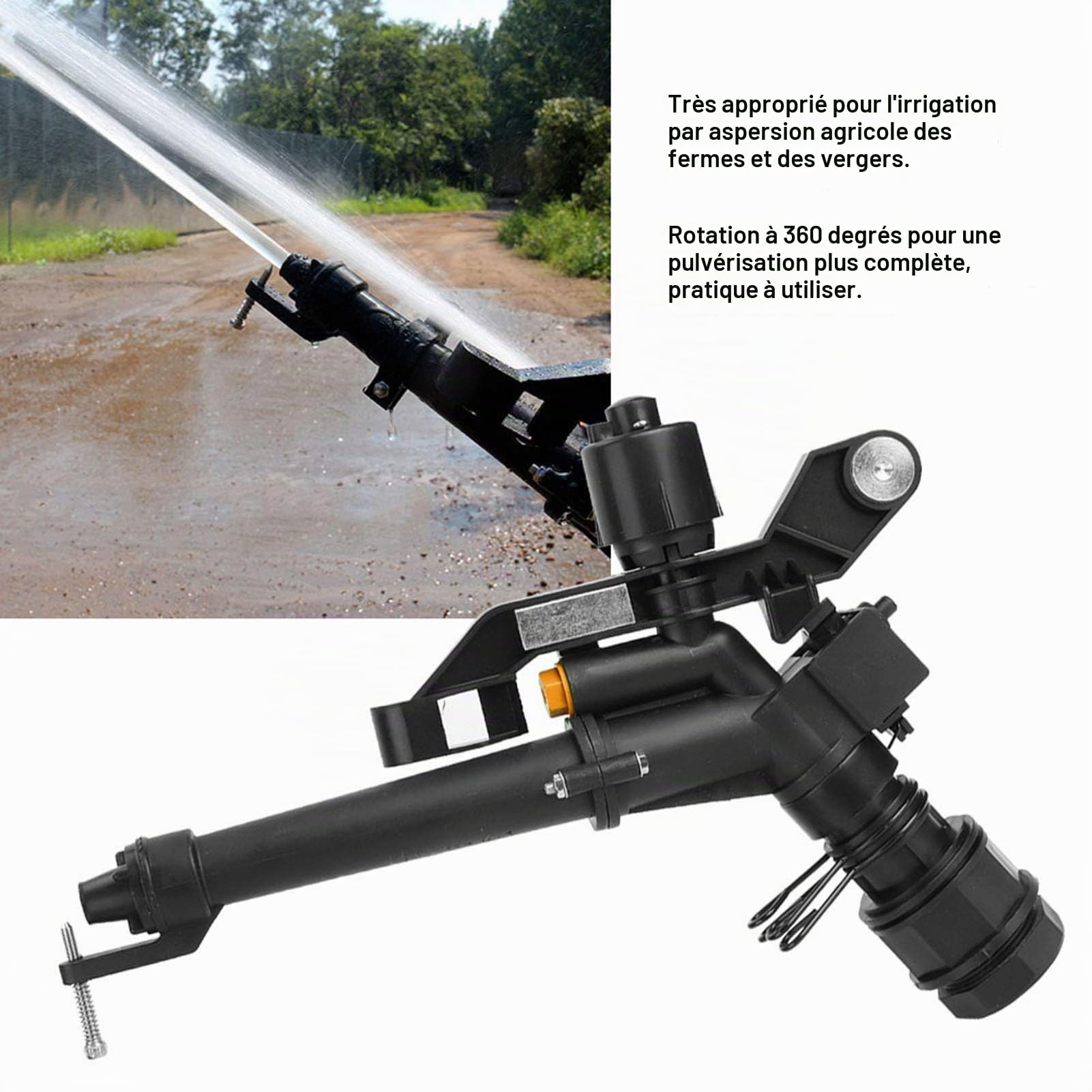 OUKENS Arroseur irrigation rotatif 360° DN25 bras oscillant