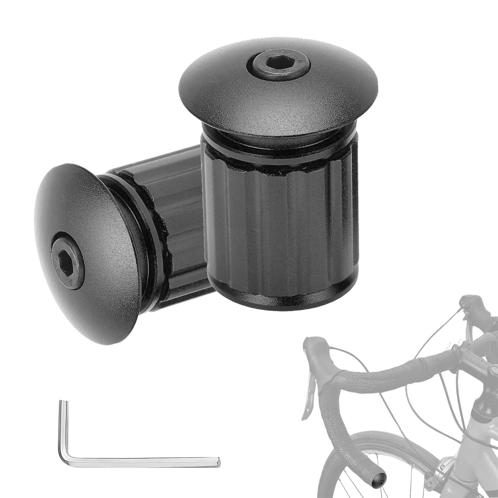 OUKENS Embouts guidon vélo alu noir paire 18-20 mm