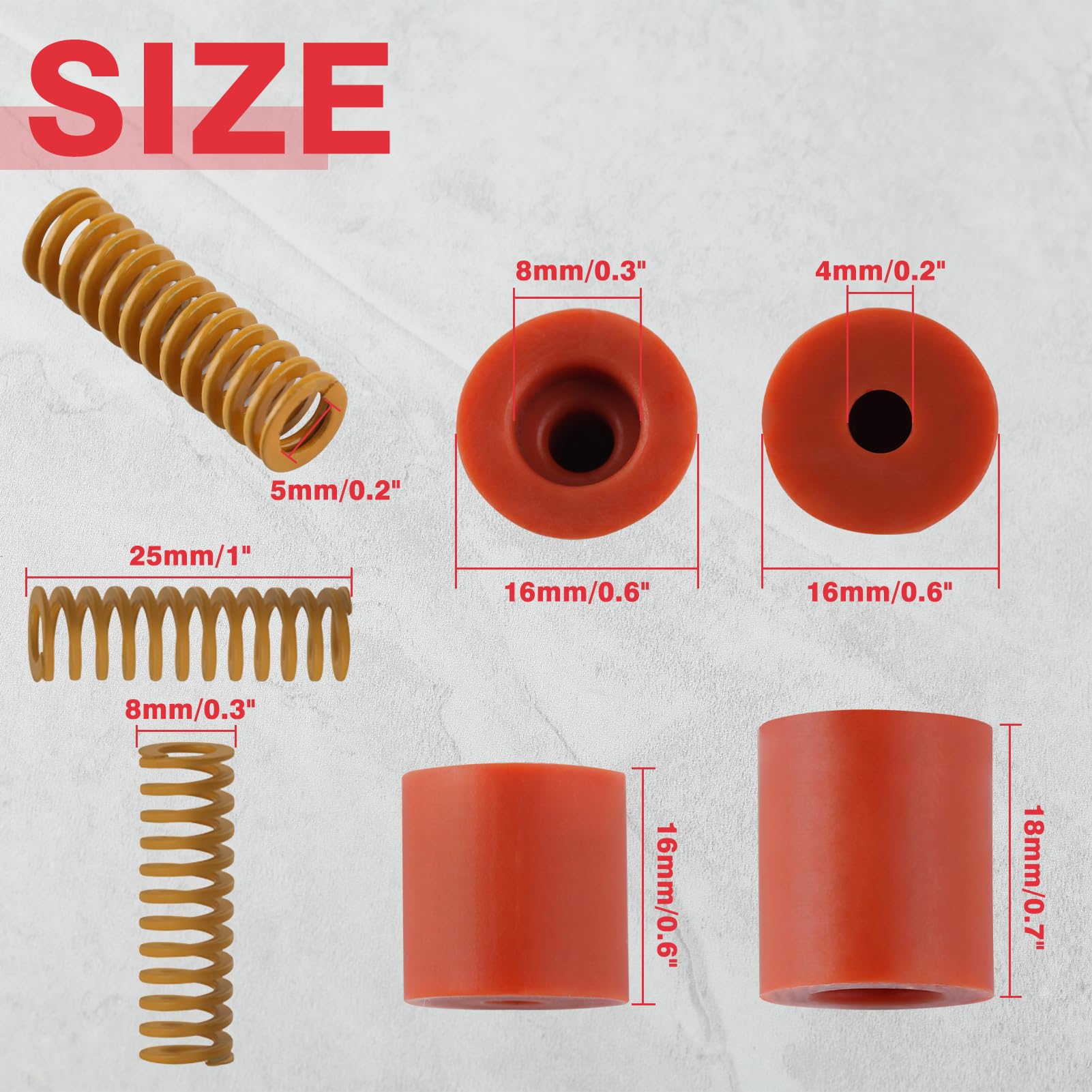 LEONTOOL Kit nivellement lit Ender 3 écrous + ressorts silicone