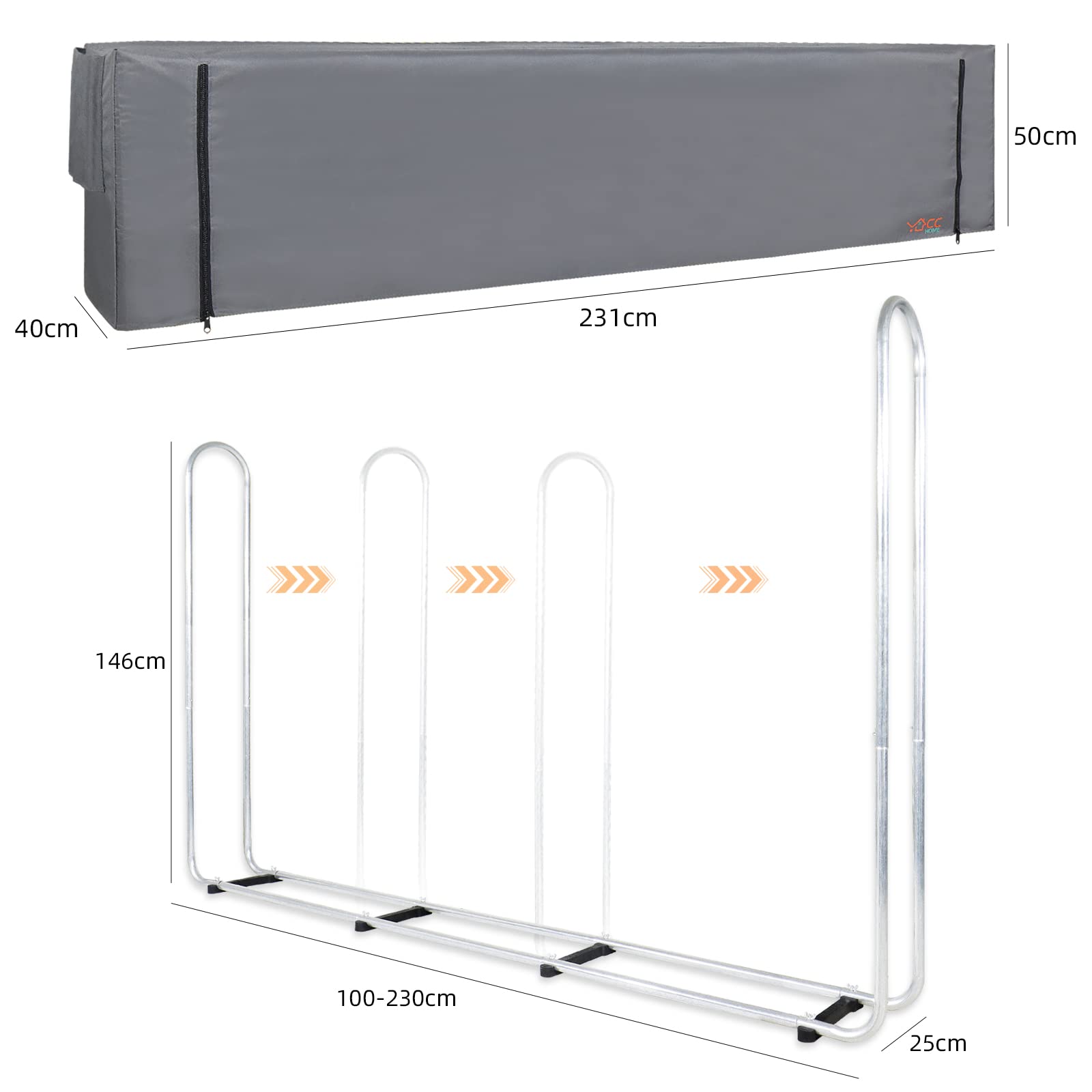 CCLIFE DIY Tools Range Bûches Métal Bâche Étanche