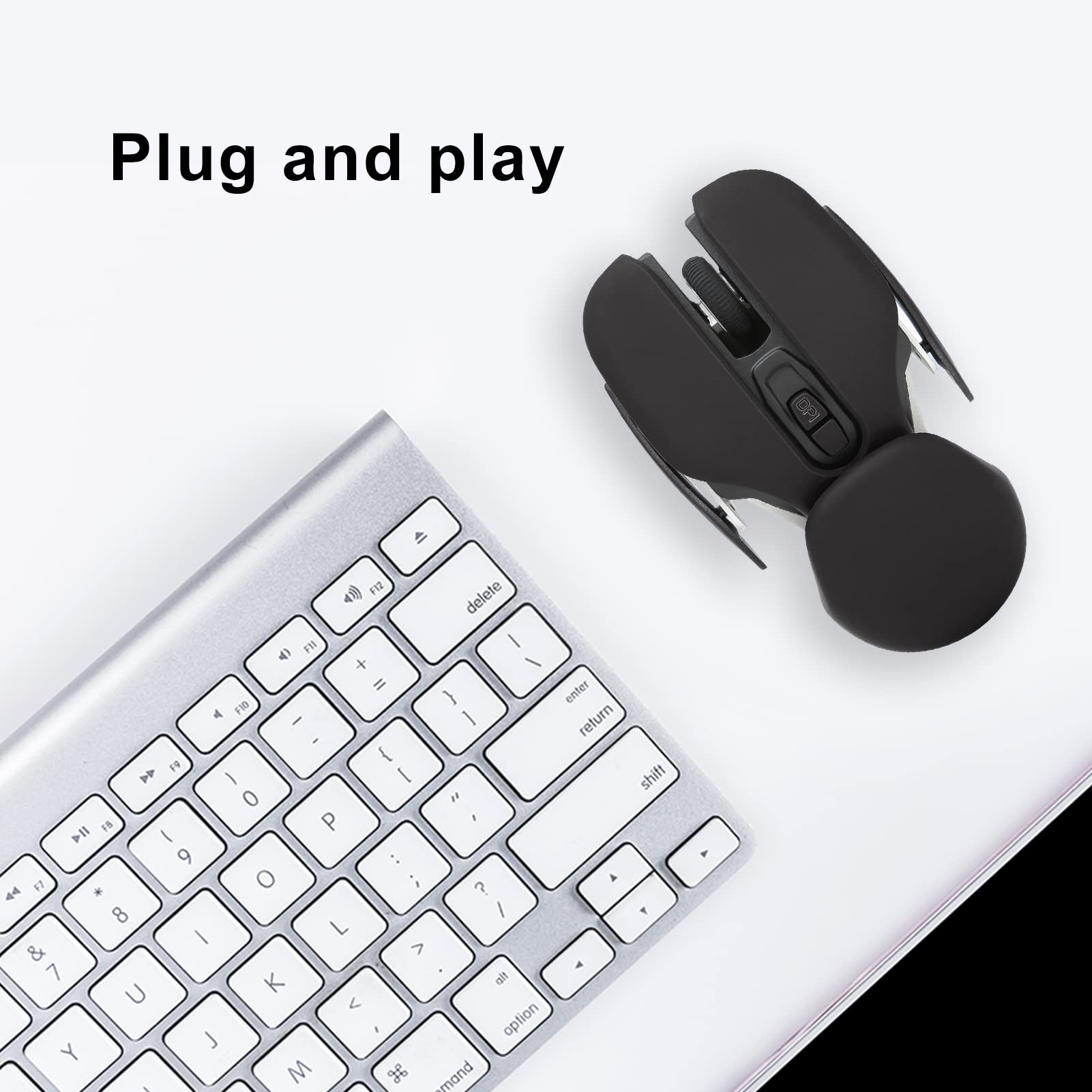 OUKENS Sports souris jeu sans fil noire DPI réglable batterie