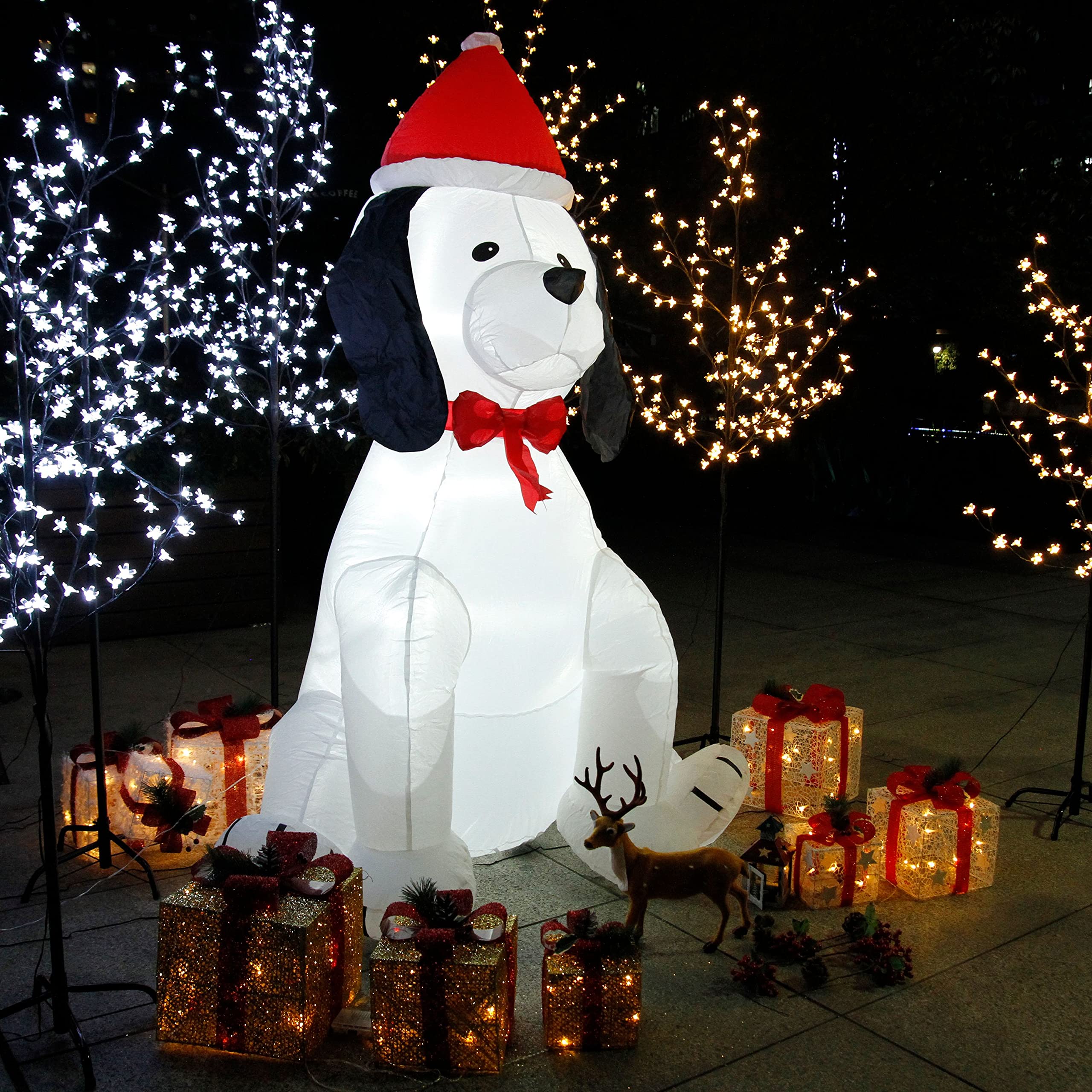 CCLIFE DIY Tools Chien Gonflable Décoration Noël LED 180cm
