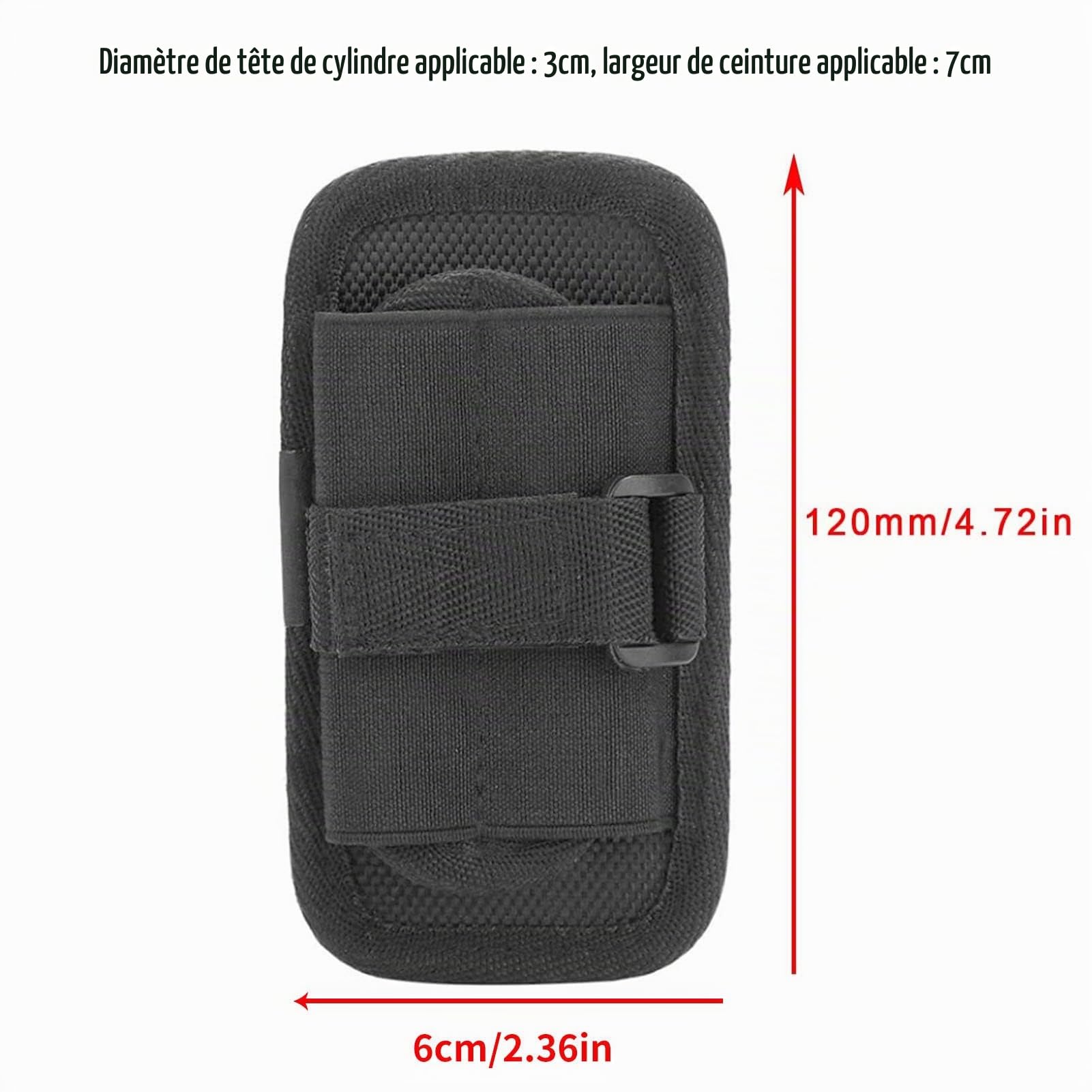 OUKENS Sports et Loisirs Étui Lampe Torche Nylon 360° Noir