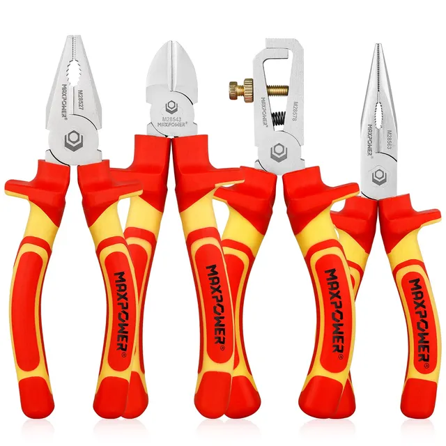 MaxPower Outils isolés jeu pinces VDE 1000V 4 pcs 160mm