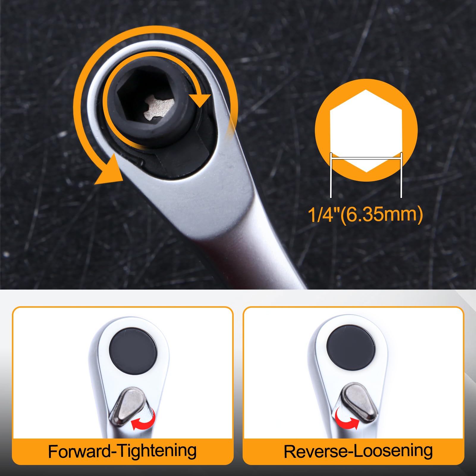LEONTOOL Tournevis Mini Cliquet 1/4 32 pièces 72 dents