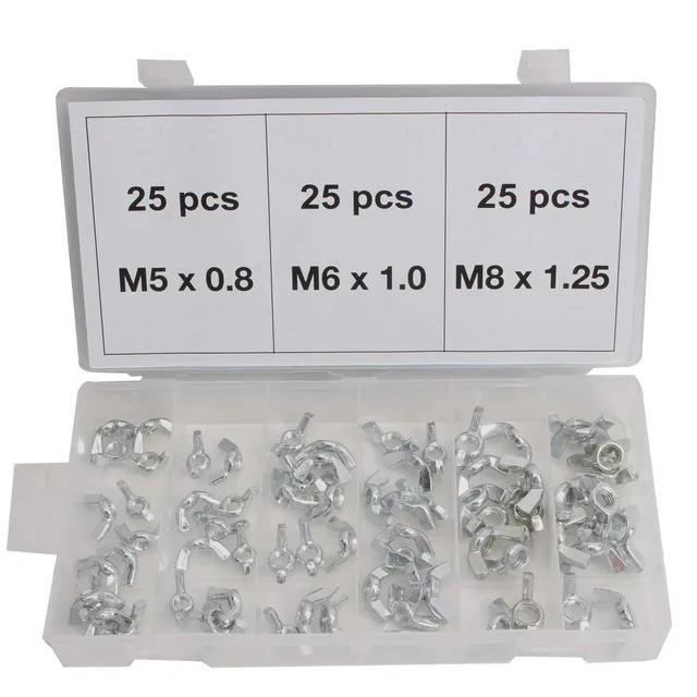 CCLIFE DIY Tools écrou papillon M5 M6 M8 lot 75
