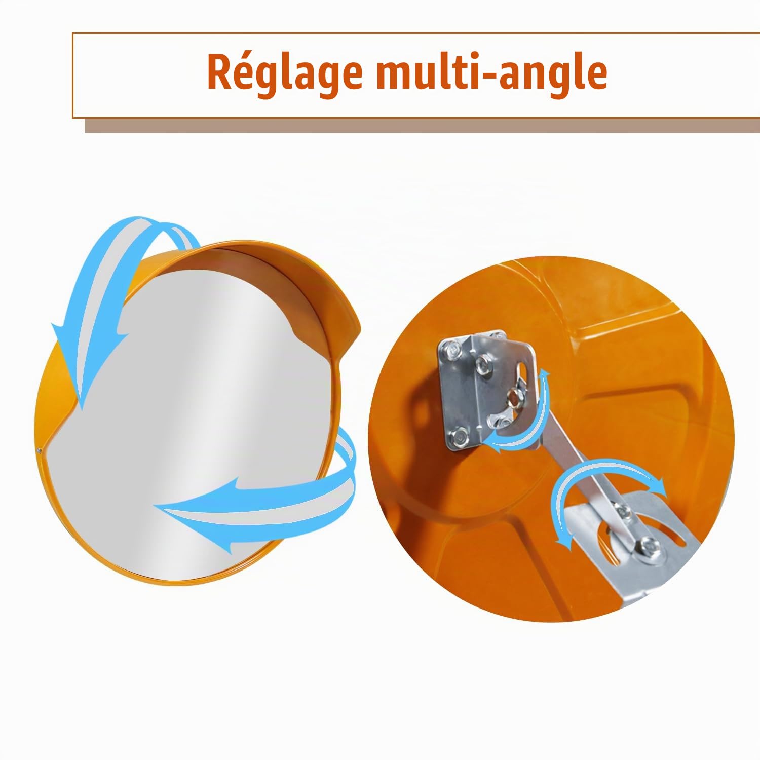 CCLIFE Miroir convexe circulation 60 cm grand angle garage