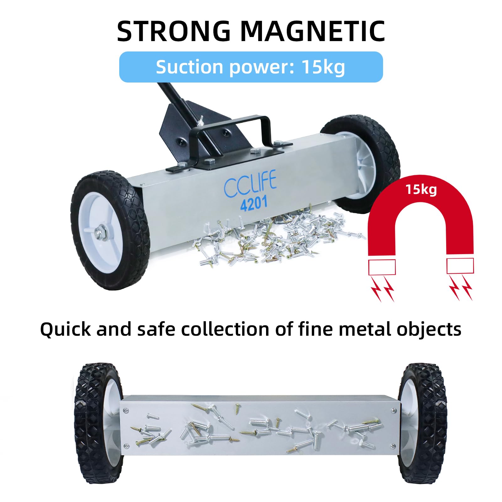 CCLIFE DIY Tools balai magnétique 45 cm 15 kg télescopique