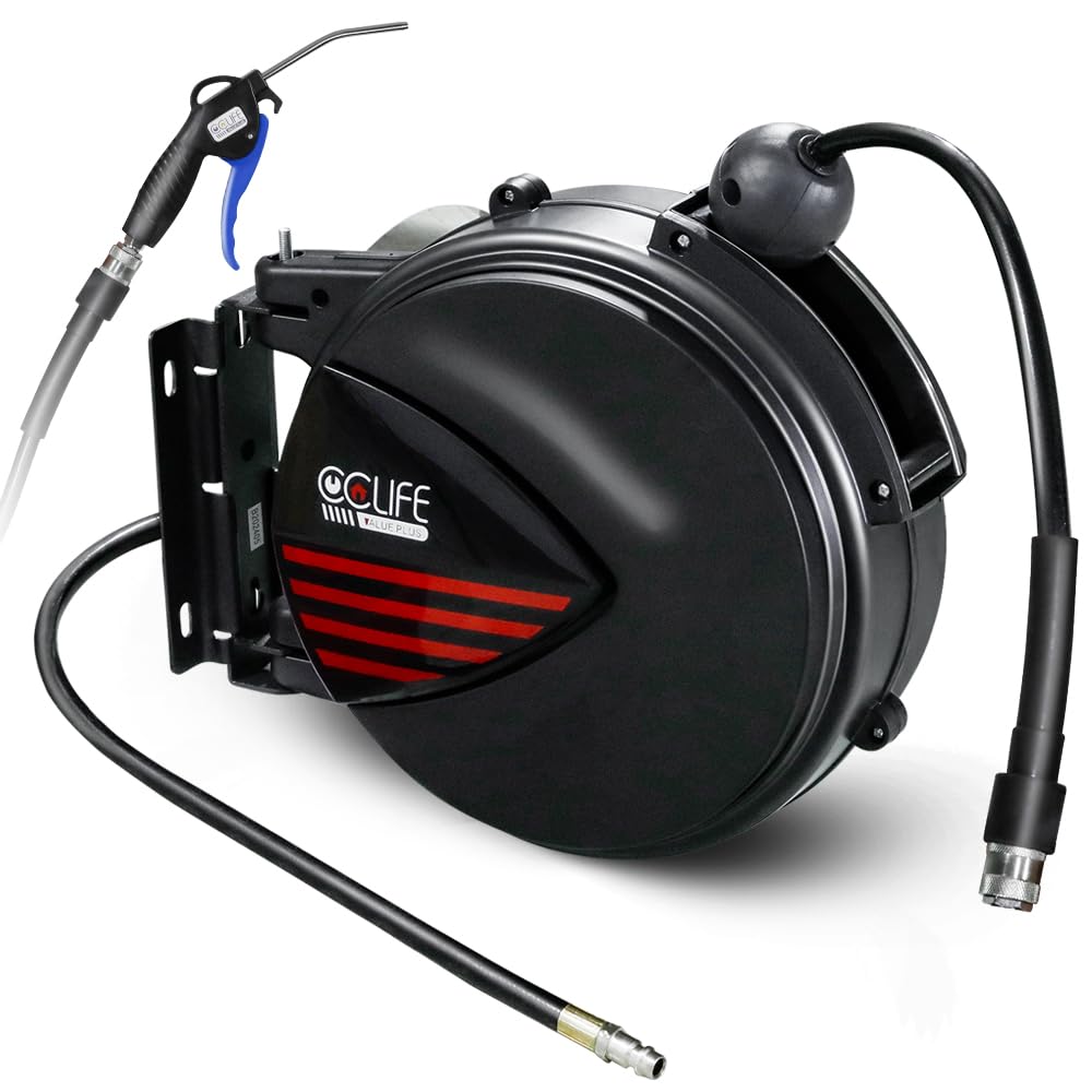 CCLIFE Enrouleur air comprimé 10 m 1/4" 15 bar