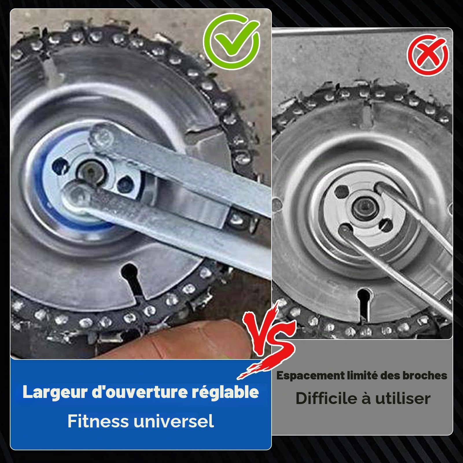 LEONTOOL clé meuleuse réglable ergot 4 mm 160 mm