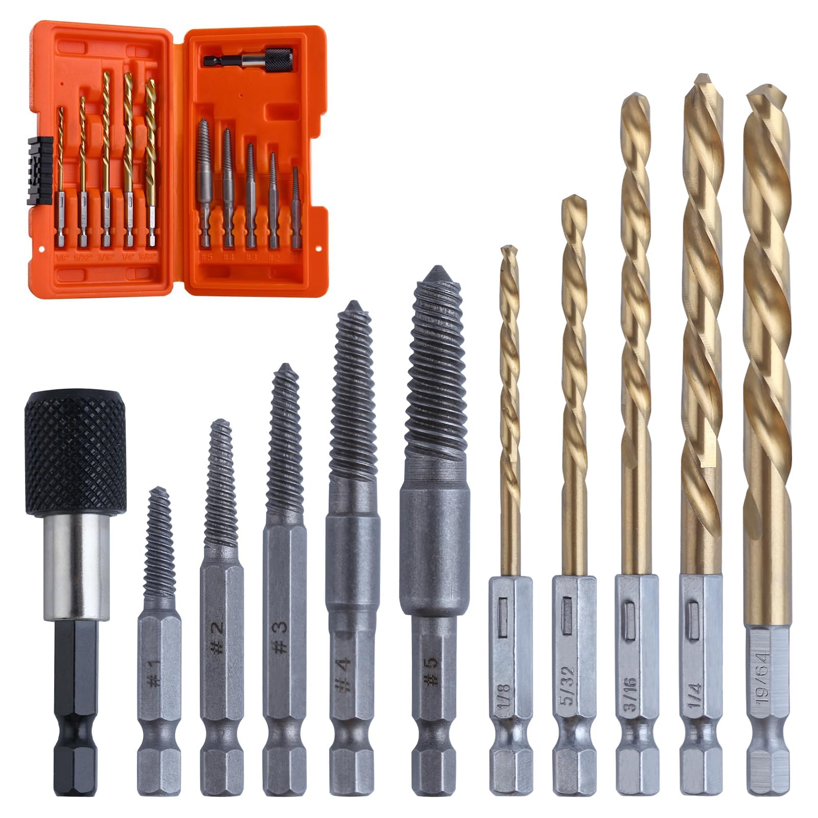 LEONTOOL Kit extracteur vis 11 pcs foret gauche titane