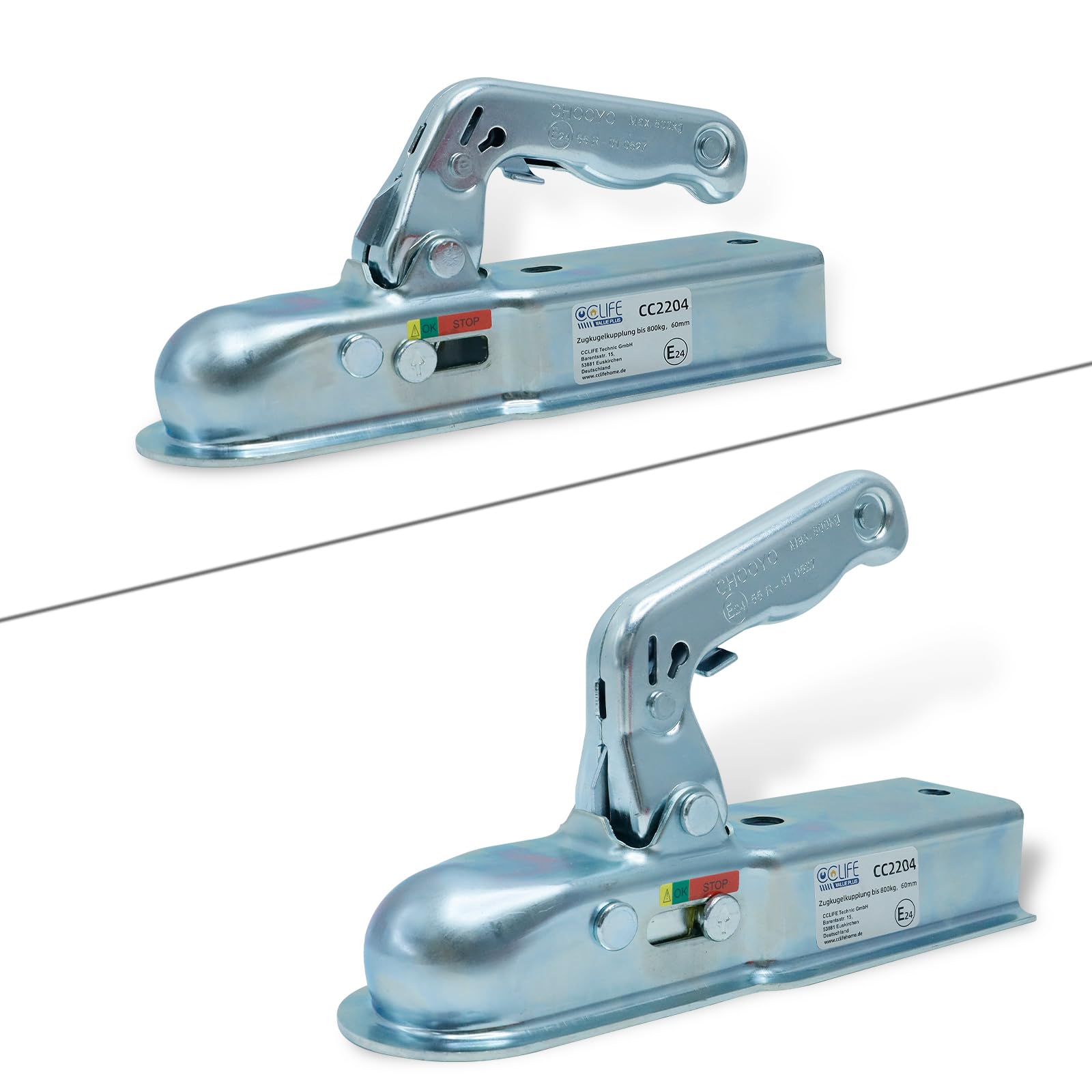 CCLife DIY Tools tête d'attelage 800 kg timon 60 mm