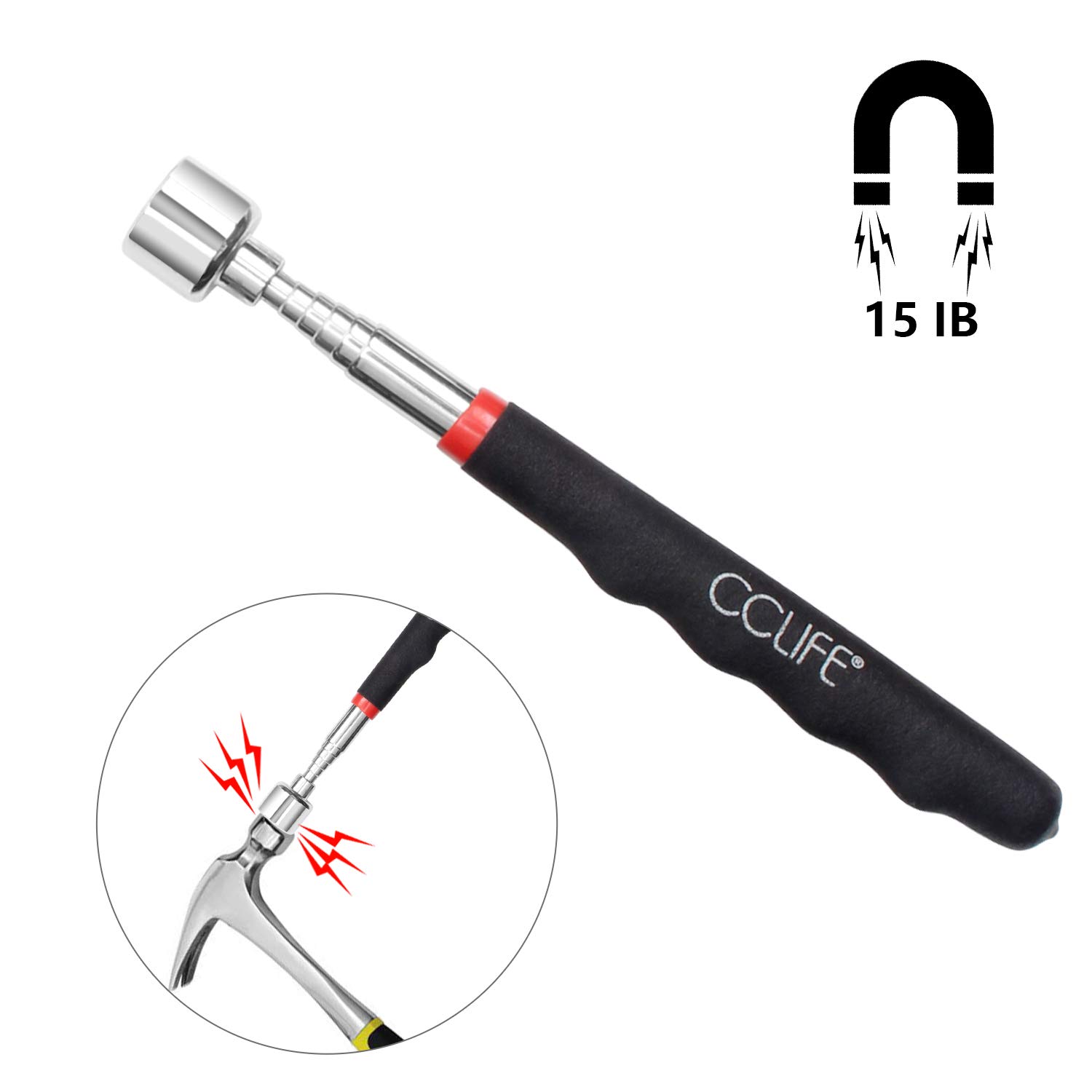 CCLife DIY Tools kit 7 aimant télescopique miroir LED