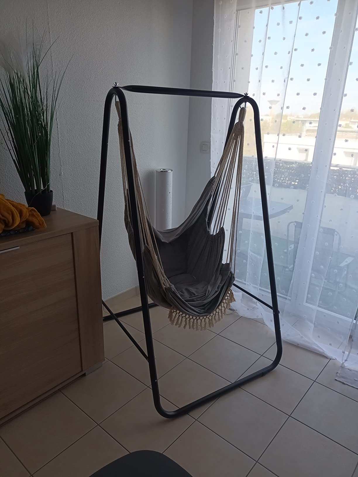 CCLIFE DIY Tools fauteuil suspendu noir 100 kg 85x103x153 cm