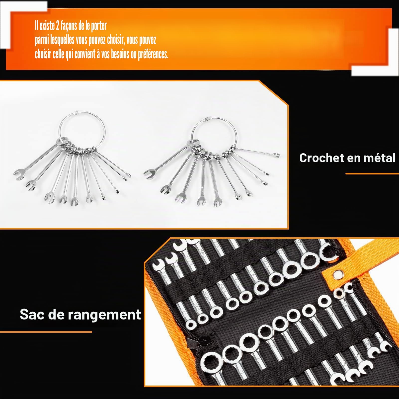LEONTOOL Clés à Molette jeu 20 mini clés métrique SAE