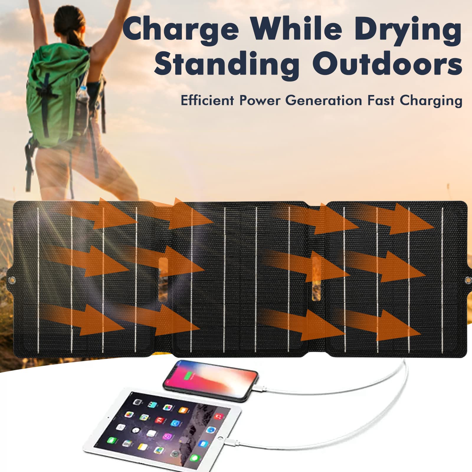 Jadeshay Solaire Photovoltaïque panneau portable pliable 20W 5V USB