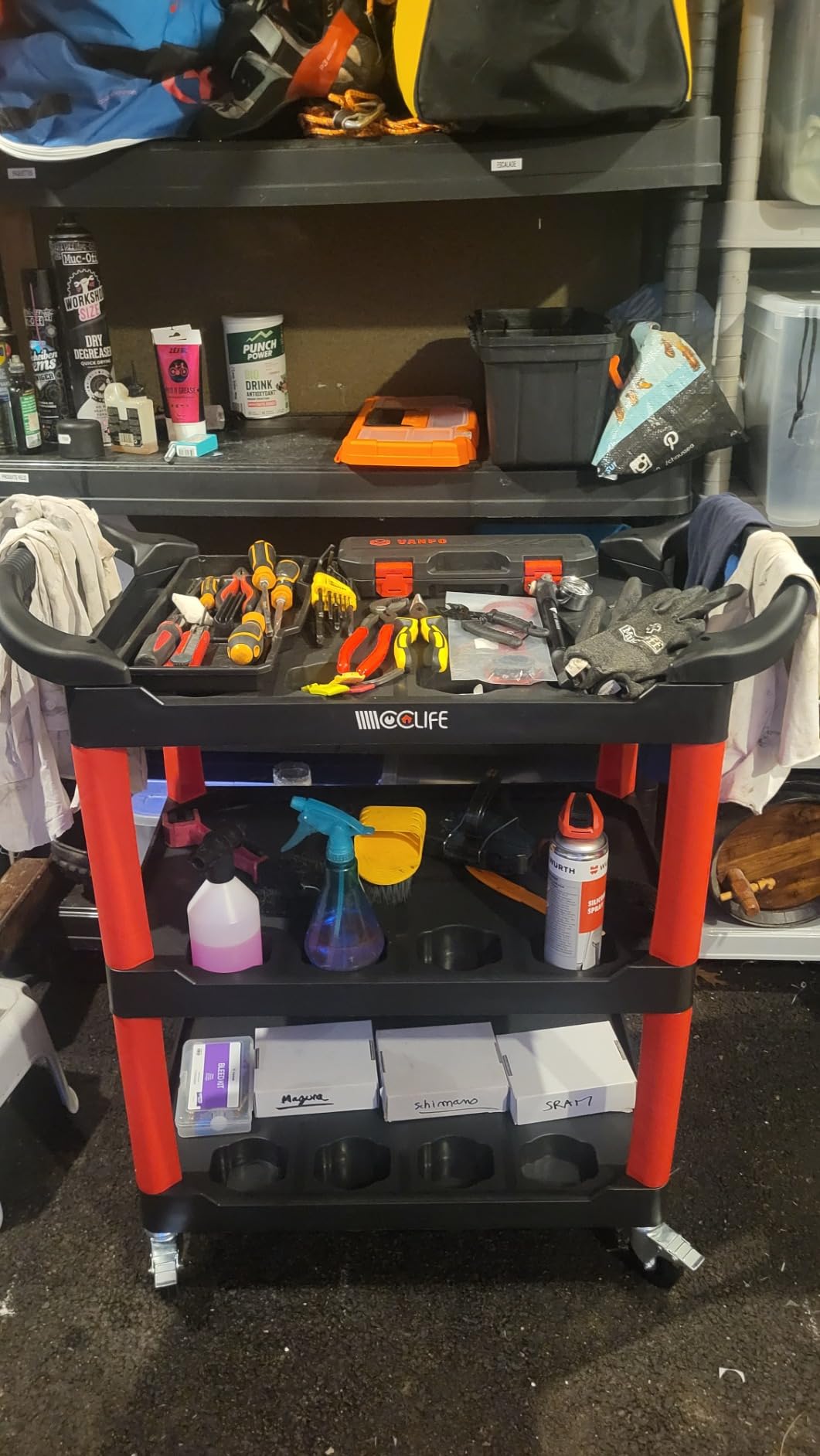 CCLIFE DIY Tools chariot atelier 3 niveaux servante avec compartiments 150 kg