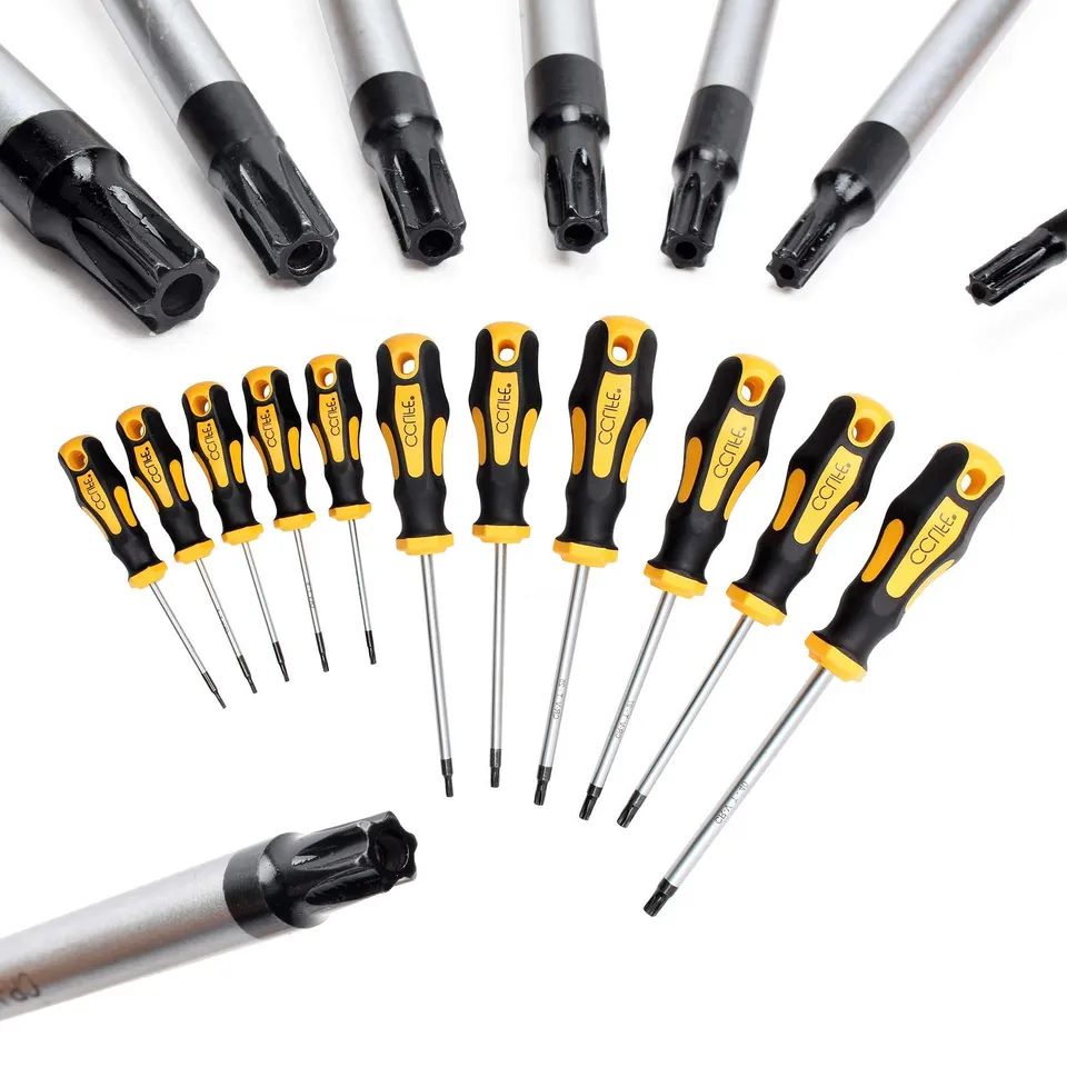 CCLIFE Torx T6-T40 Tournevis Précision 11 Pièces Trou Central