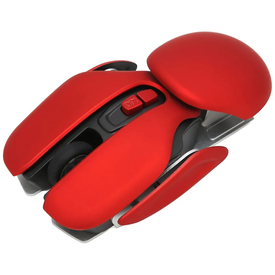 OUKENS Souris de Jeu Sans Fil Ergonomique Rouge DPI Réglable