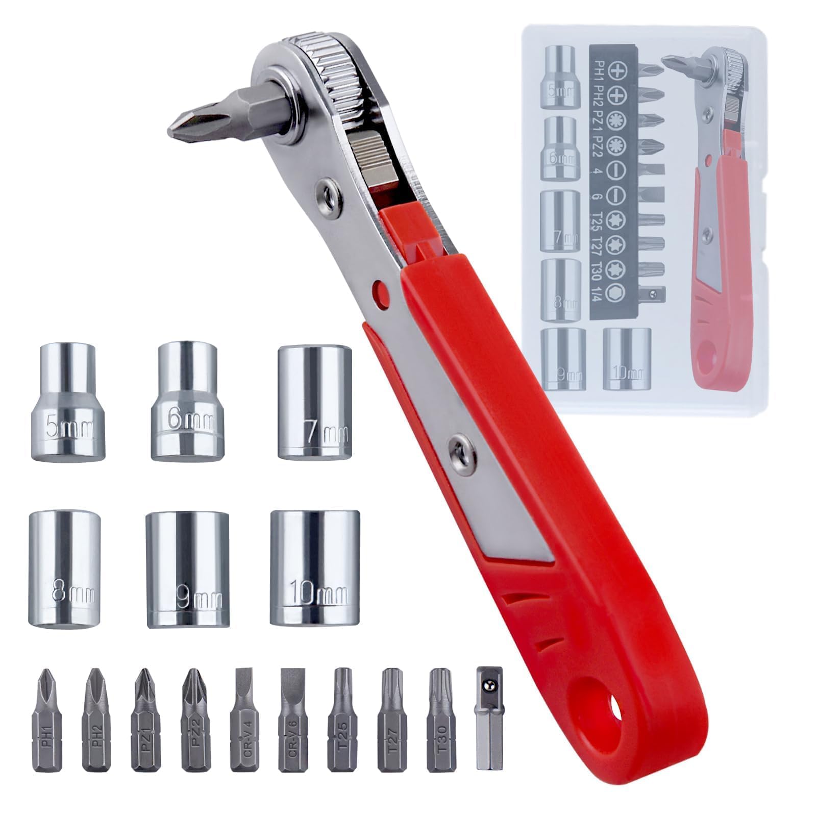 LEONTOOL Tournevis angle droit 17 pièces 36 dents