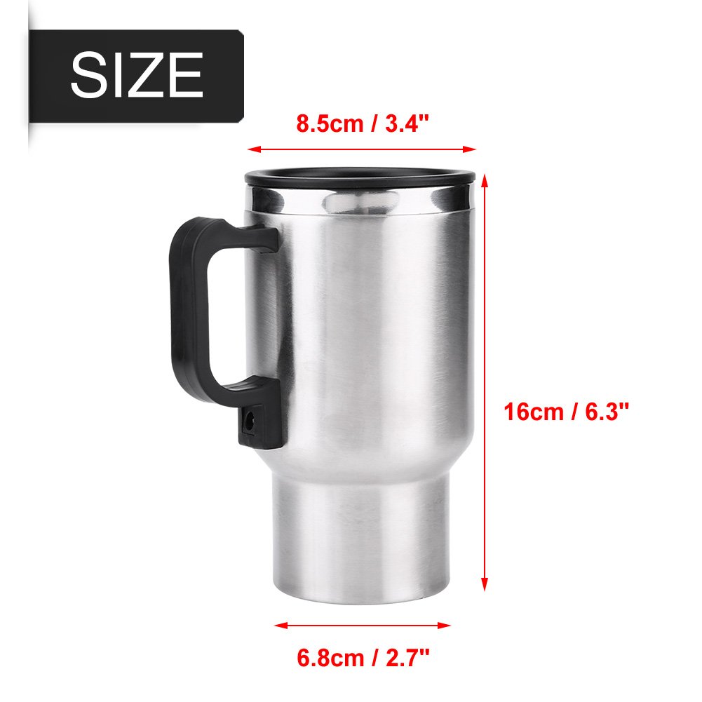 Jadeshay Articles Ménagers bouilloire voiture 12V 65°C 750ML inox