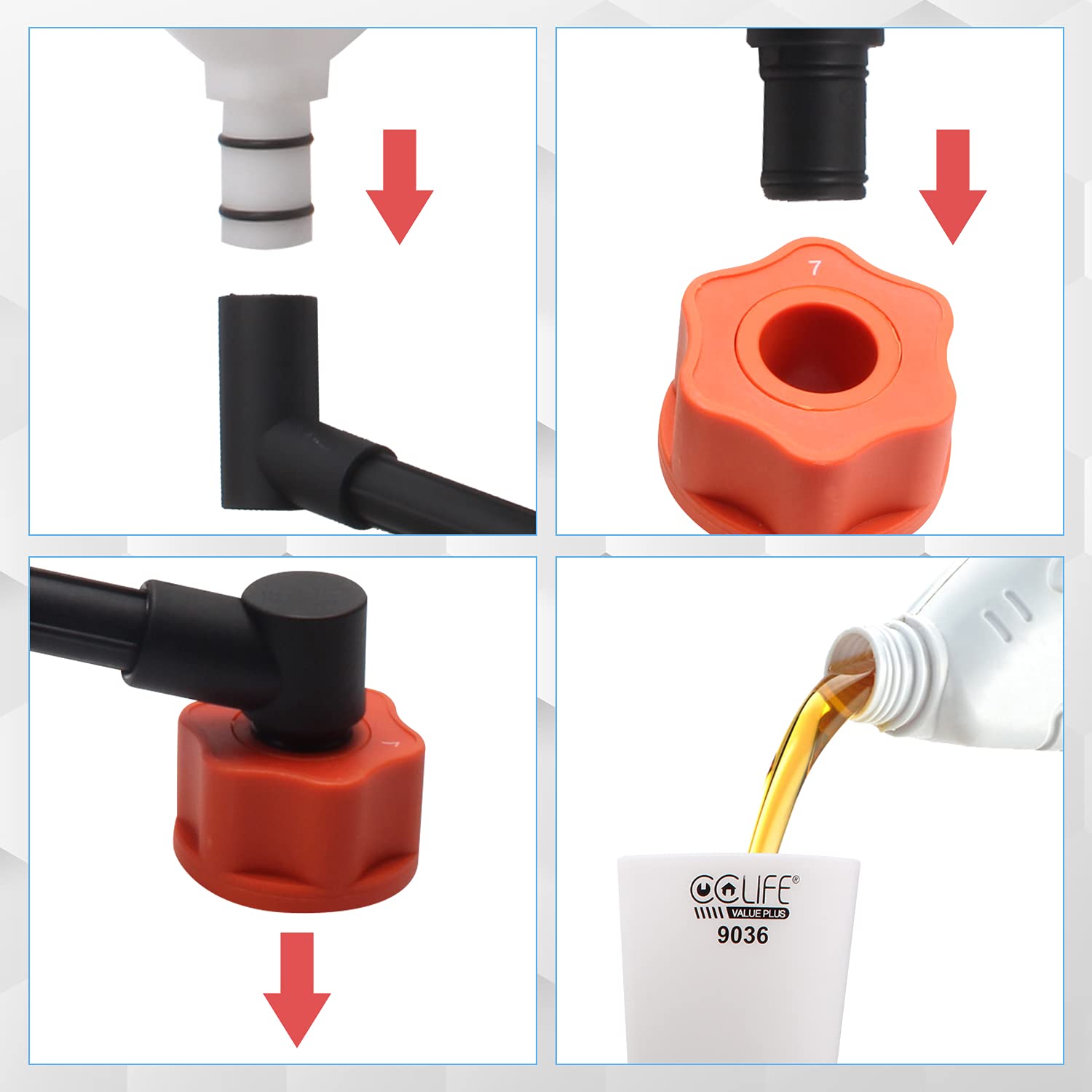 CCLIFE Oil Tools Entonnoir Huile 2 L Kit Remplissage Garage